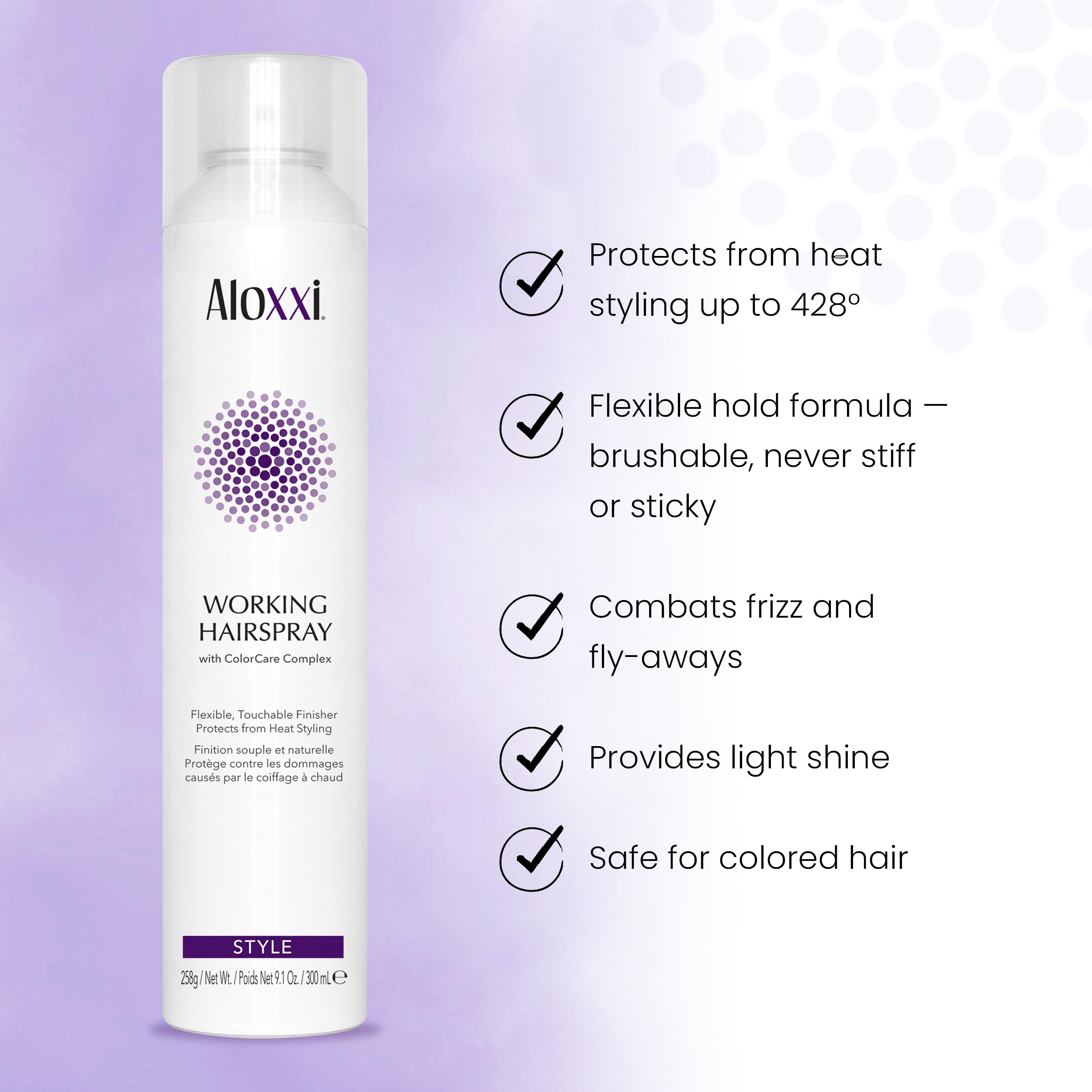 Foto 4 pulgar | Hairspray Aloxxi, Protector Térmico De Trabajo (428 °f, 270 Ml) - Venta Internacional.