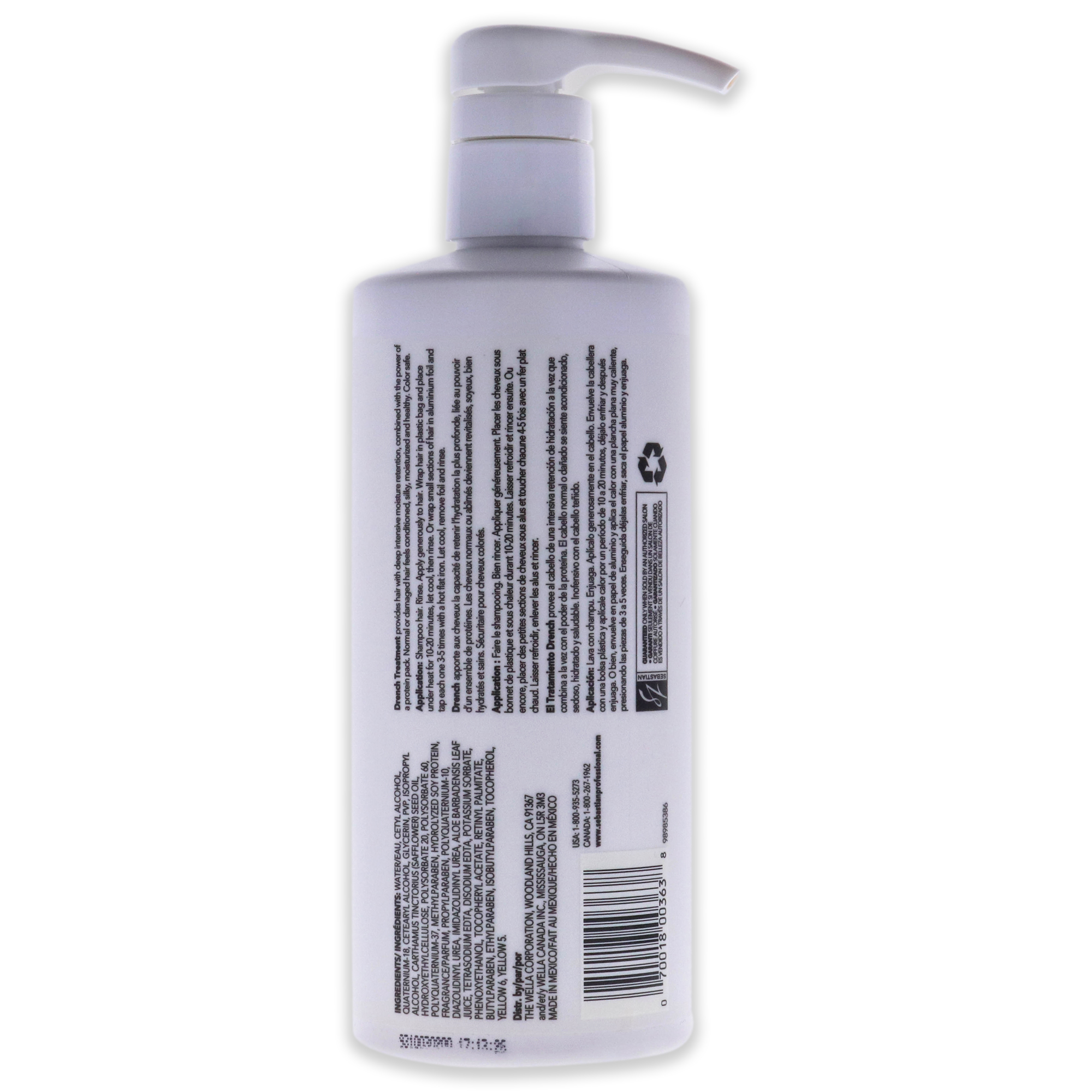 Foto 3 pulgar | Tratamiento Hidratante Sebastian Drench 500 Ml For Normal/dam - Venta Internacional.
