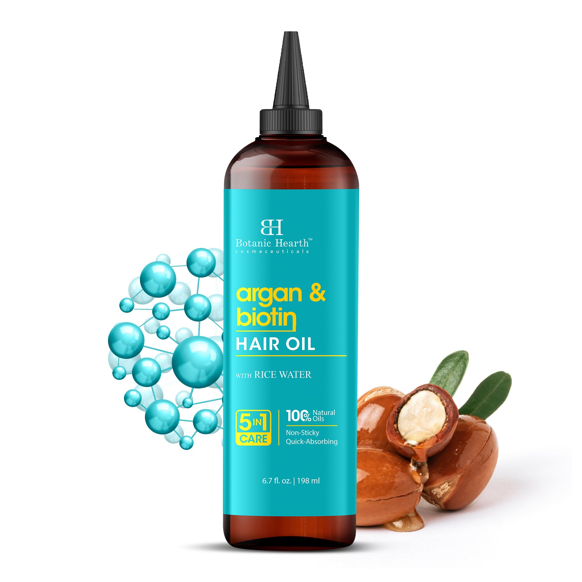 Foto 1 | Aceite Capilar Botanic Hearth, Argán Y Biotina, 200 Ml, Fortalecedor - Venta Internacional.