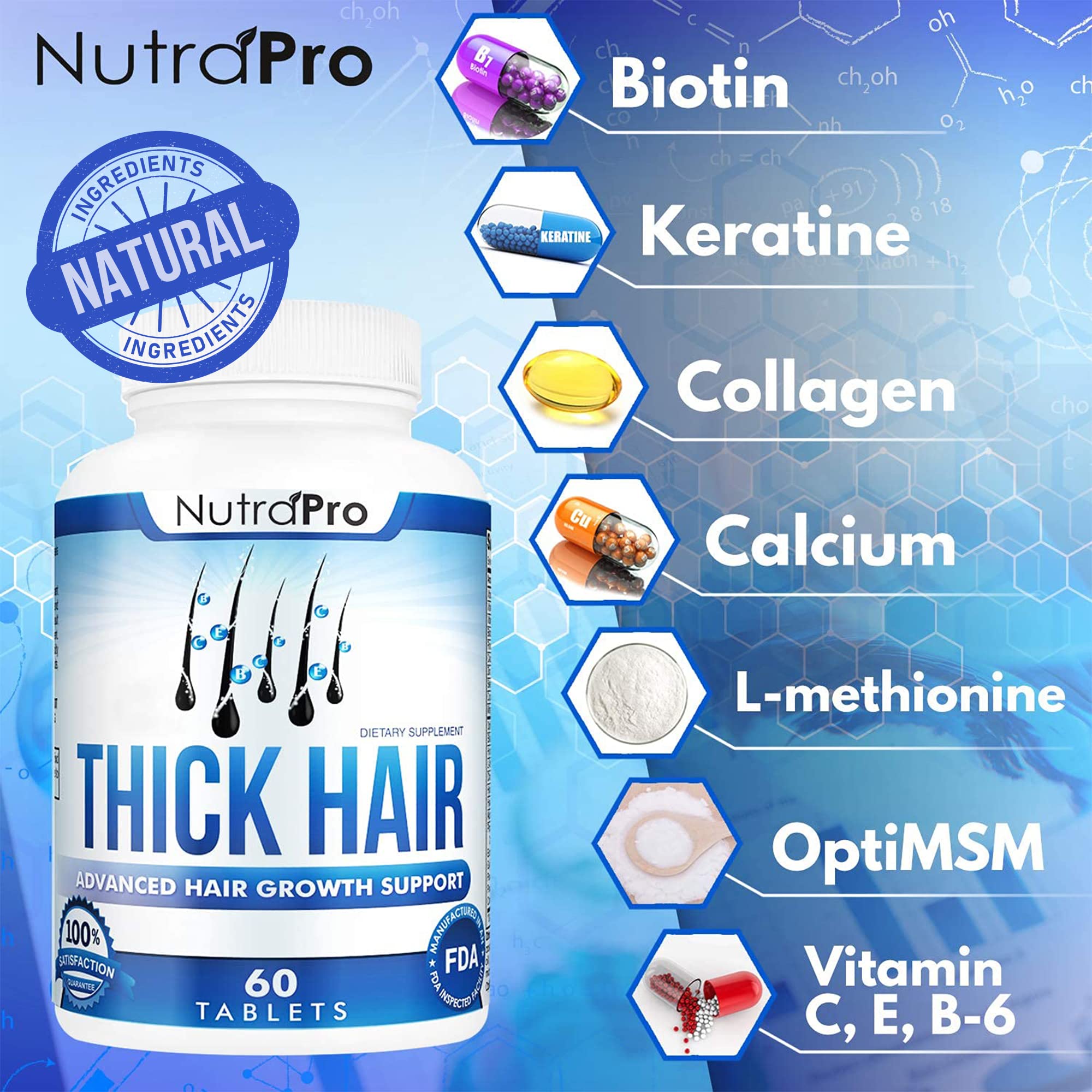 Foto 5 pulgar | Vitaminas Para El Crecimiento Del Cabello Nutrapro Thick Hair Con Bloqueador De Dht - Venta Internacional.
