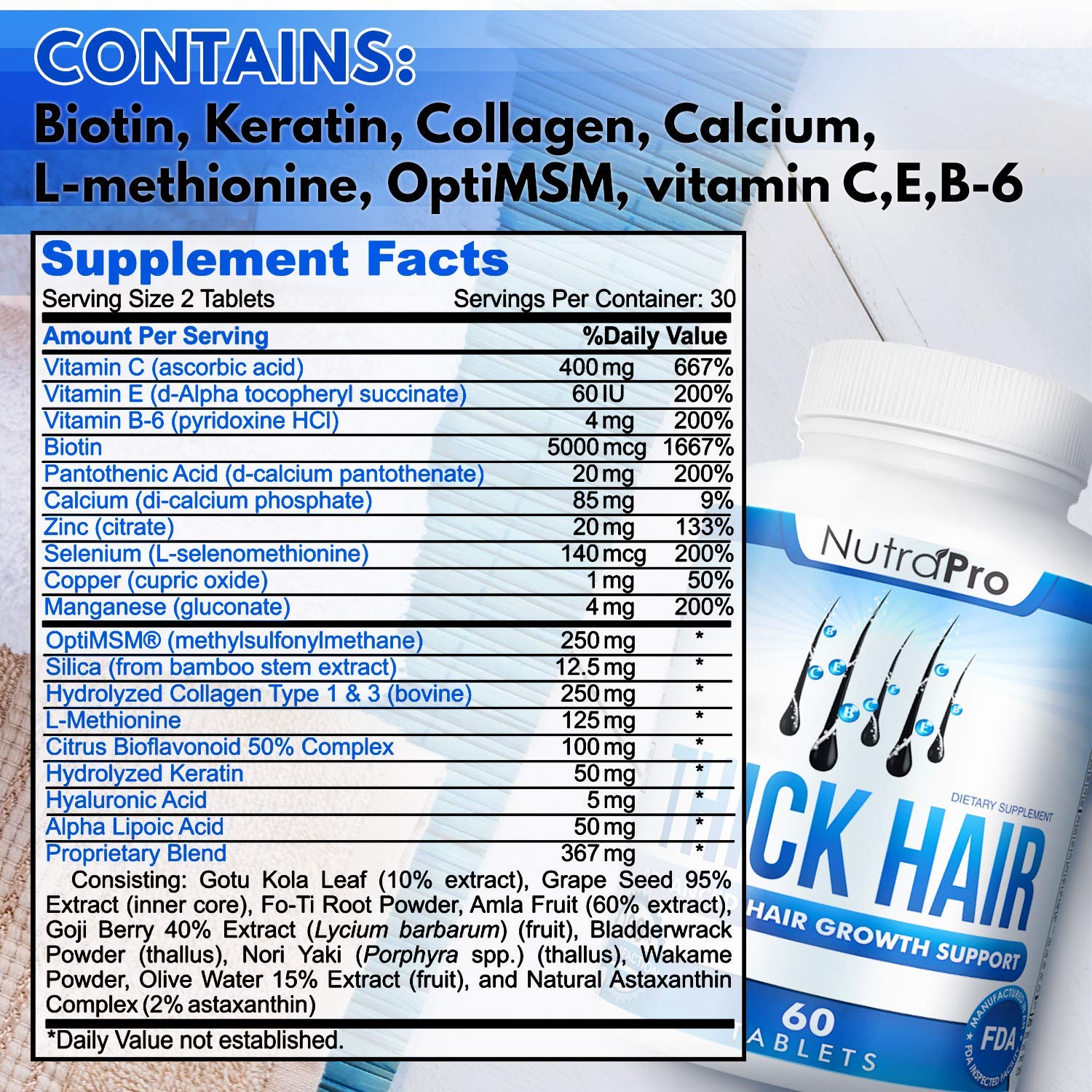 Foto 6 pulgar | Vitaminas Para El Crecimiento Del Cabello Nutrapro Thick Hair Con Bloqueador De Dht - Venta Internacional.