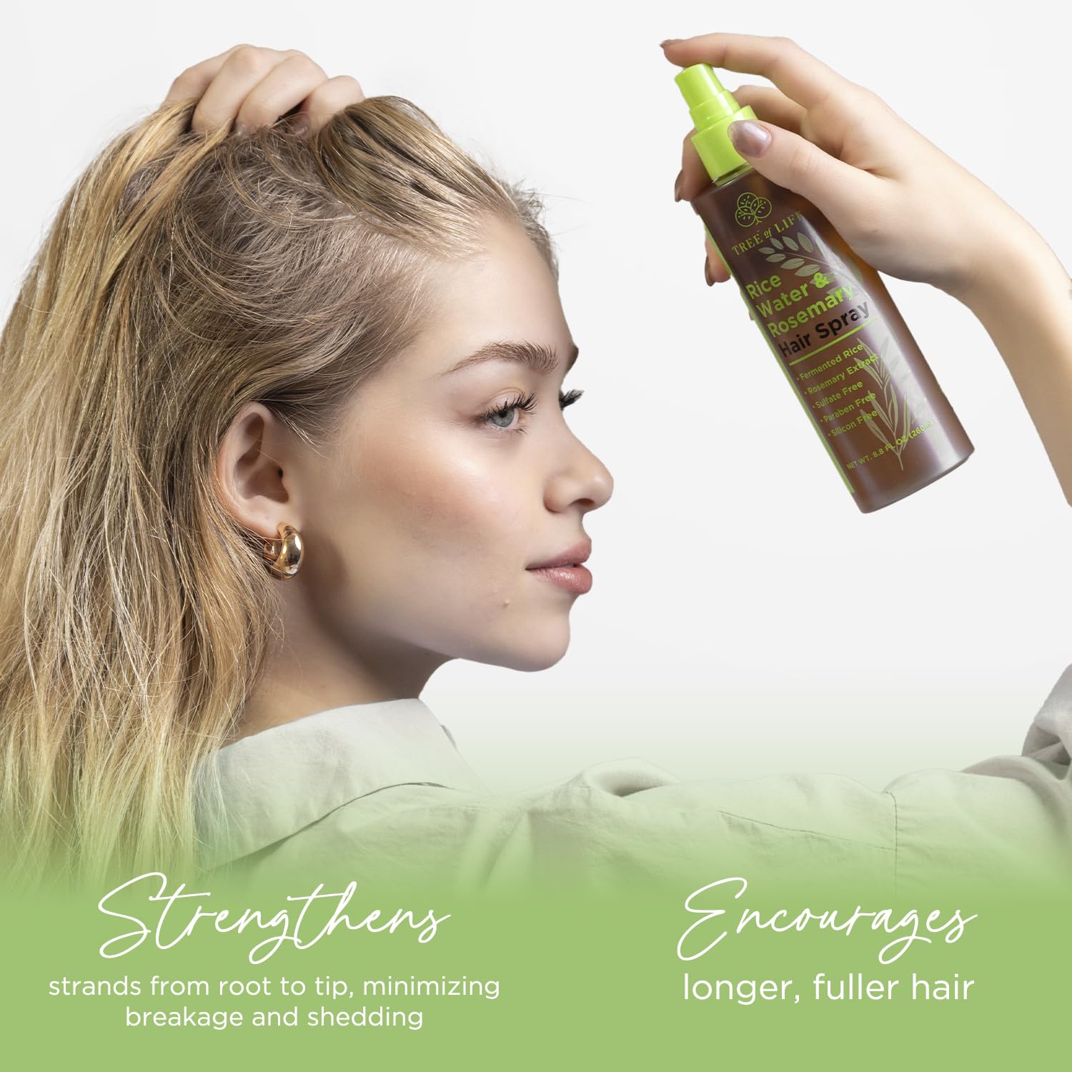Foto 4 pulgar | Spray Para El Cabello Tree Of Life Beauty Rice Water Con Romero, 260 Ml - Venta Internacional.