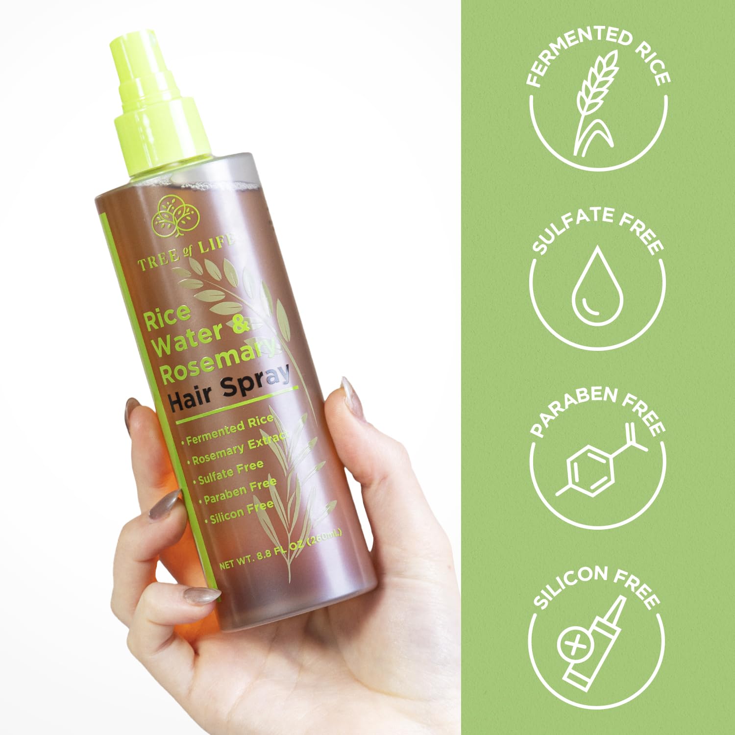 Foto 7 pulgar | Spray Para El Cabello Tree Of Life Beauty Rice Water Con Romero, 260 Ml - Venta Internacional.