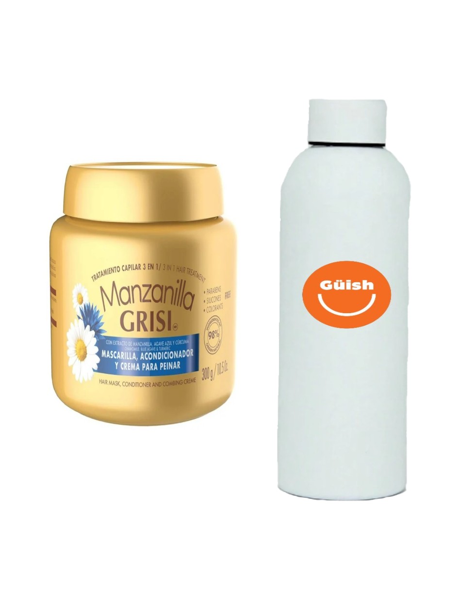 Foto 1 | Tratamiento Capilar 3 En 1 Manzanilla Grisi+ Termo De Agua De Regalo Güish