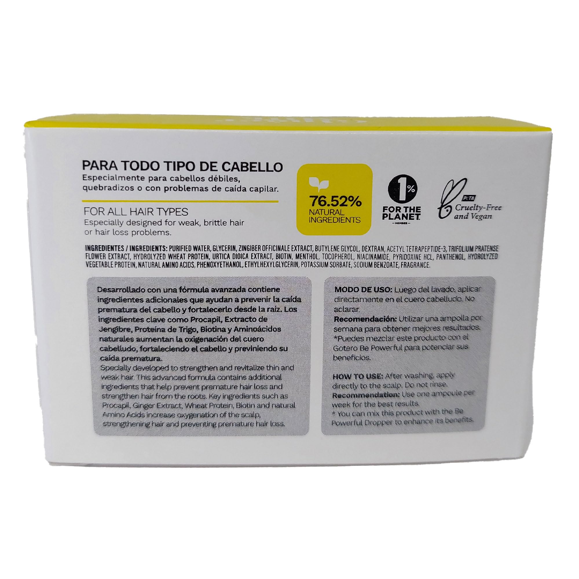 Foto 3 pulgar | Ampolla Antipérdida De Cabello Con Leche De Jengibre Con Biotina, 15 Ml, 3 - Venta Internacional.