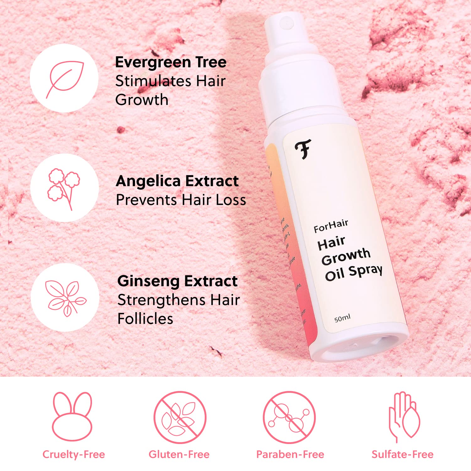 Foto 5 pulgar | Aceite En Aerosol Para El Crecimiento Del Cabello De Forchics, No Grasoso, 60 Ml - Venta Internacional.