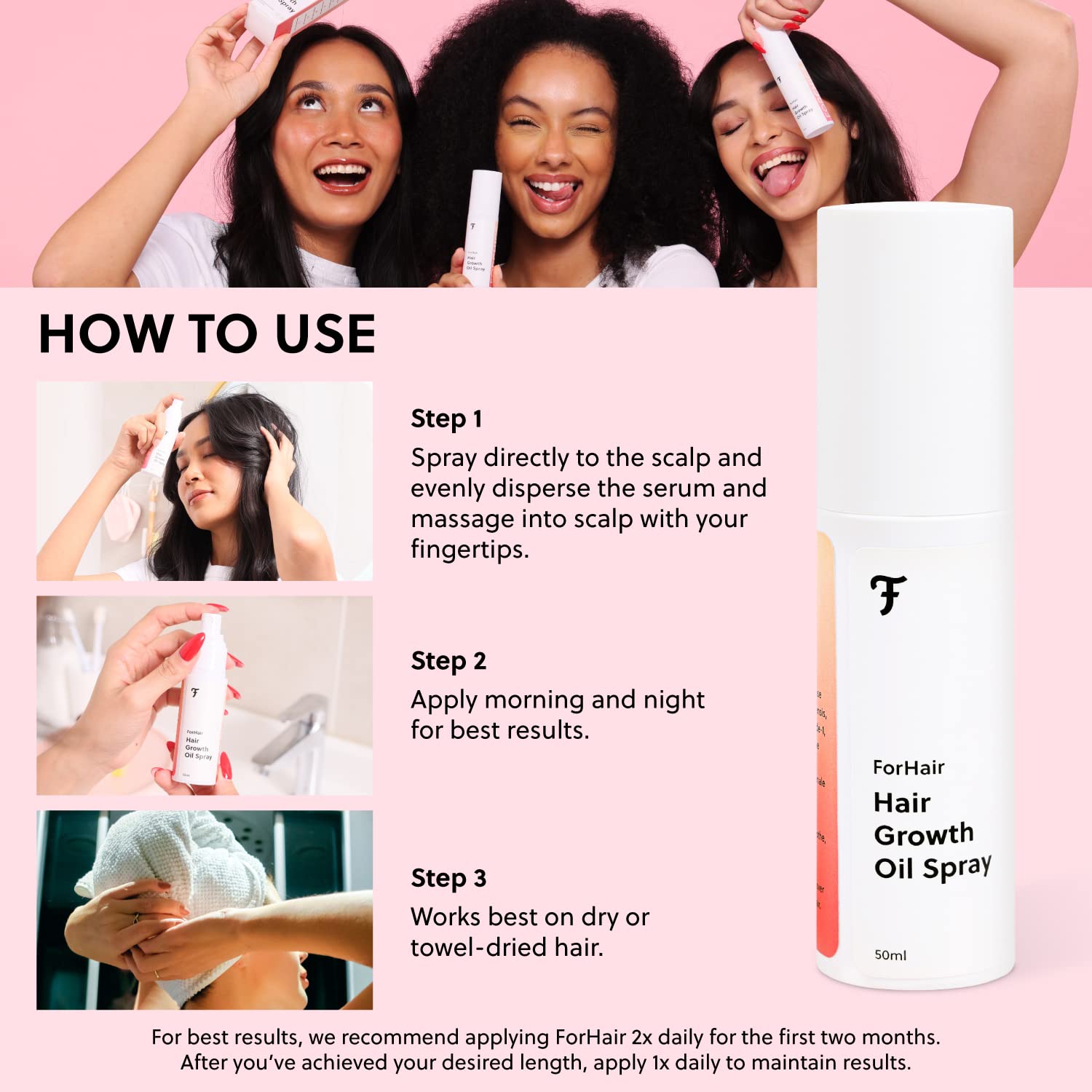 Foto 7 pulgar | Aceite En Aerosol Para El Crecimiento Del Cabello De Forchics, No Grasoso, 60 Ml - Venta Internacional.