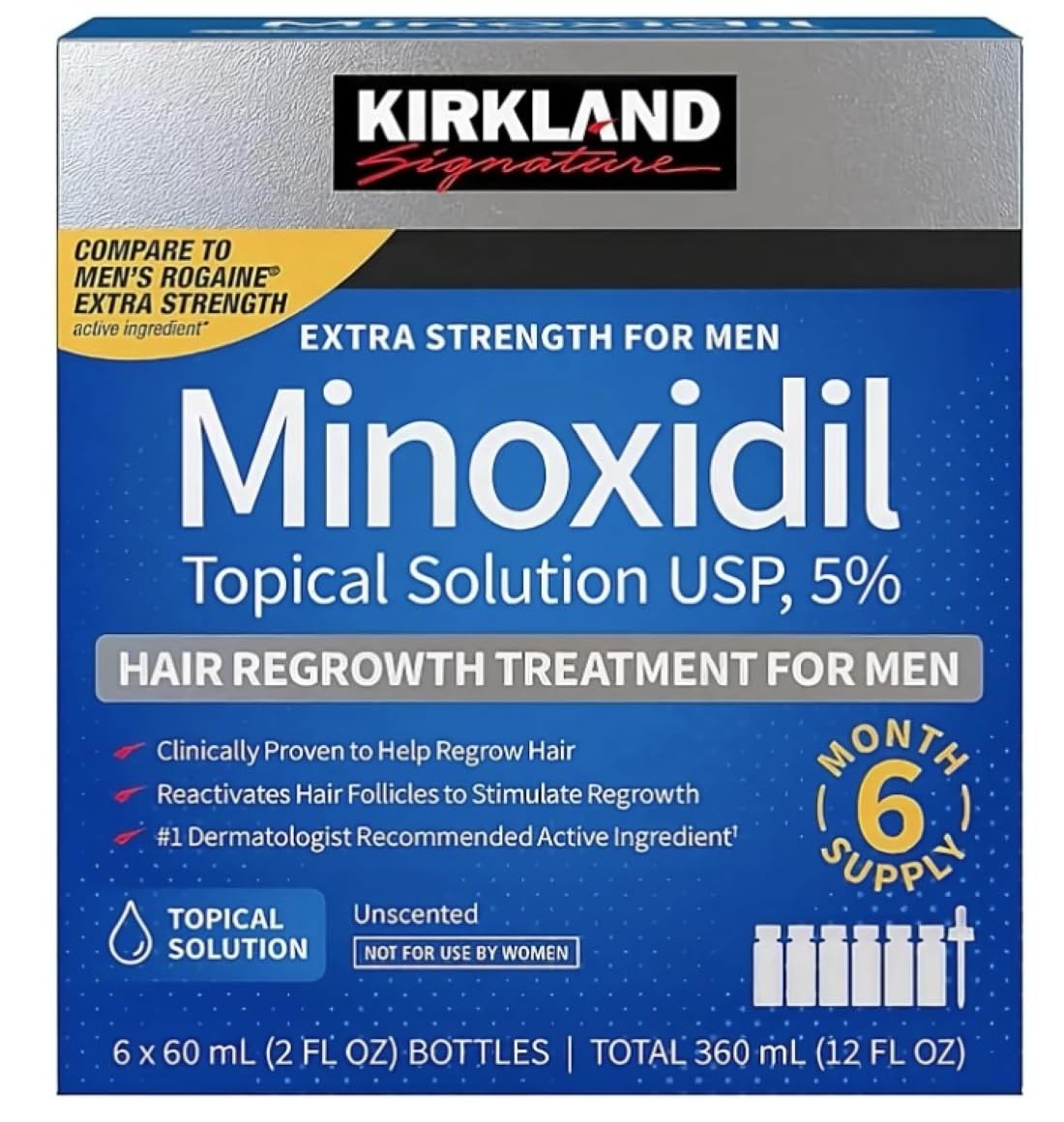 Foto 2 | Tratamiento Anticaída Kirkland, Suministro De 5% De Minoxidil Para 6 Meses - Venta Internacional.