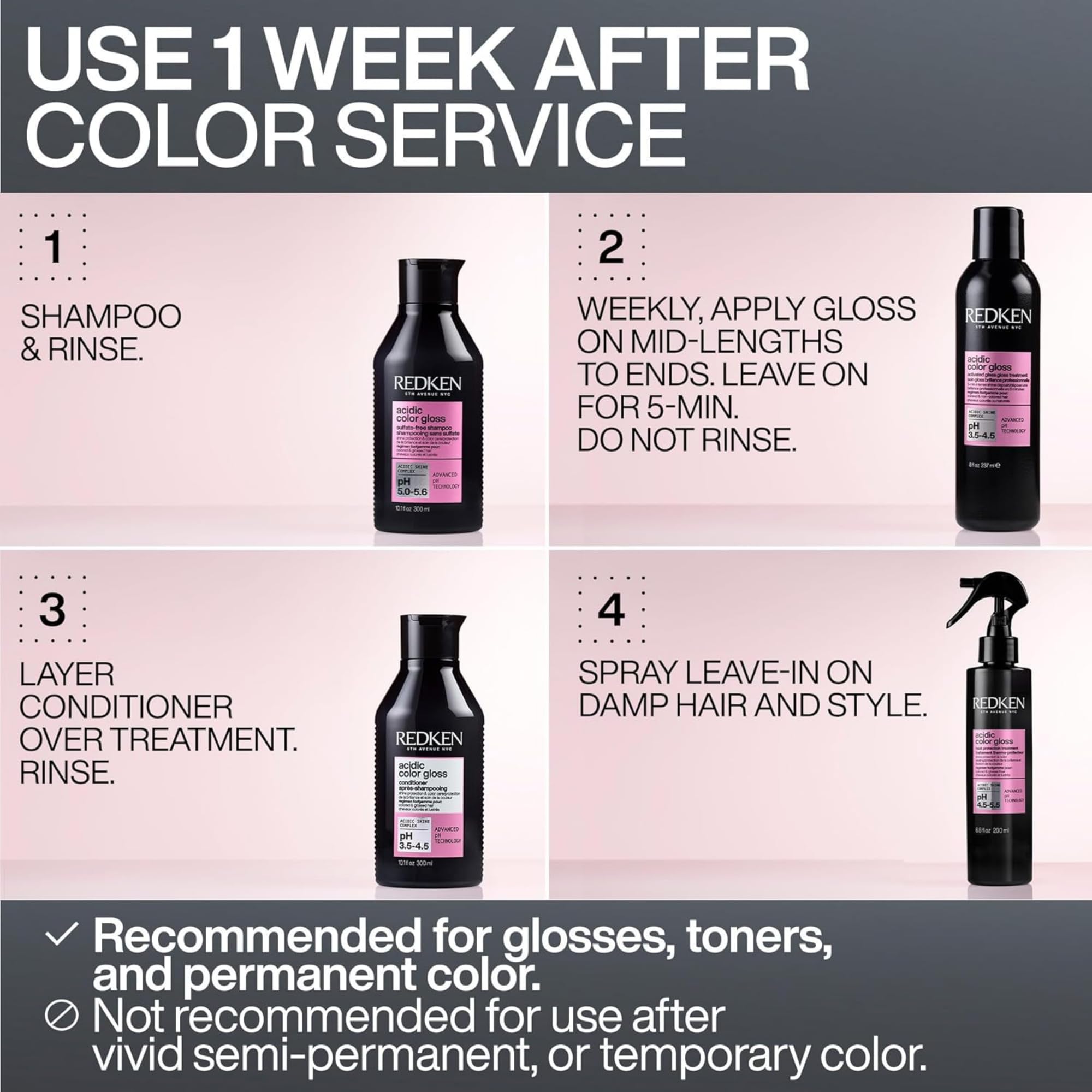 Foto 5 | Spray De Tratamiento Sin Enjuague Redken Acid Color Gloss - Venta Internacional.