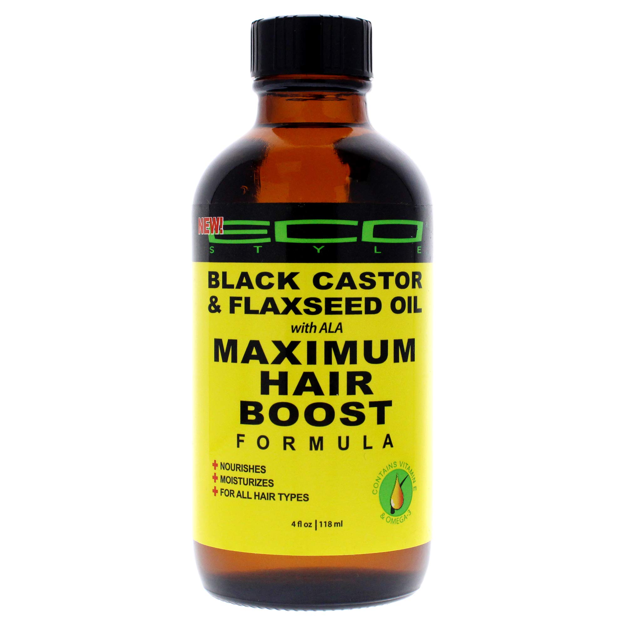 Aceite Para El Crecimiento Del Cabello, Estilo Ecológico, Ricino Negro Y Linaza, 120 Ml - Venta Internacional.
