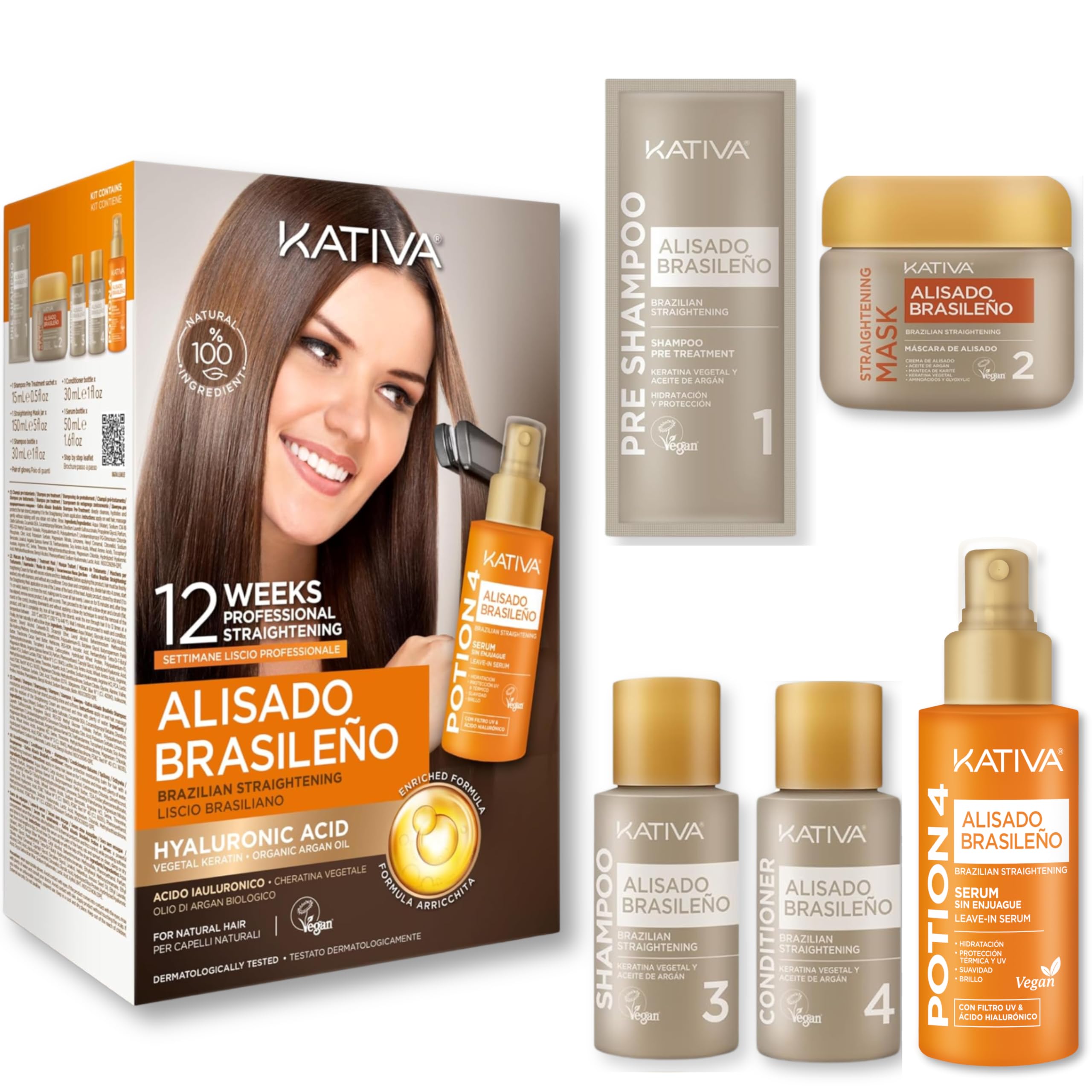 Foto 3 pulgar | Kit De Tratamiento Para Alisar El Cabello Kativa Keratin Premium - Venta Internacional.