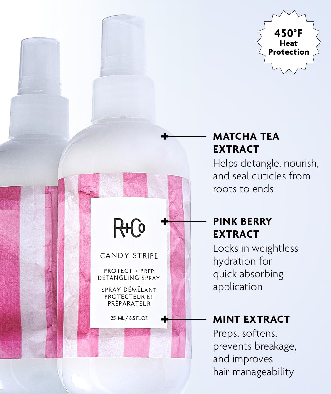 Foto 3 pulgar | Spray Desenredante R+co Candy Stripe Protect + Prep - Venta Internacional.