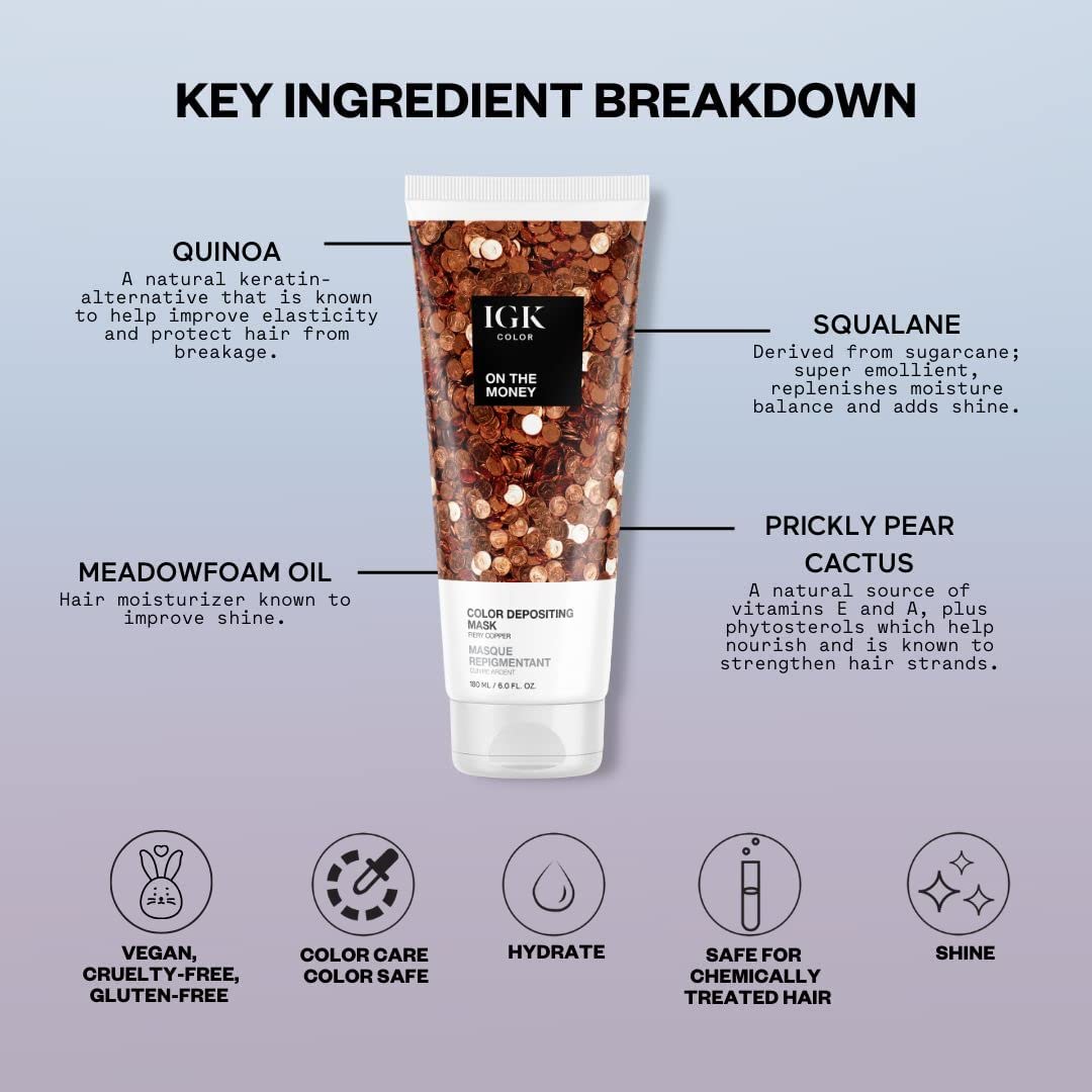 Foto 5 | Máscara Depositante De Color Igk On The Money Fiery Copper 180 Ml - Venta Internacional.