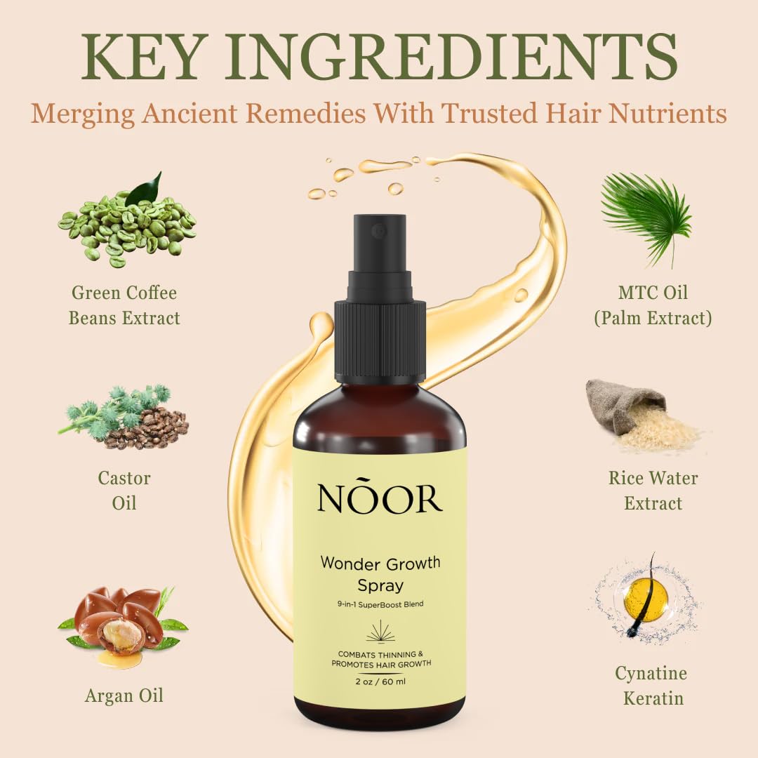 Foto 5 pulgar | Spray Para El Crecimiento Del Cabello Noor Wonder Para Mujer 9 En 1 Superboost - Venta Internacional.