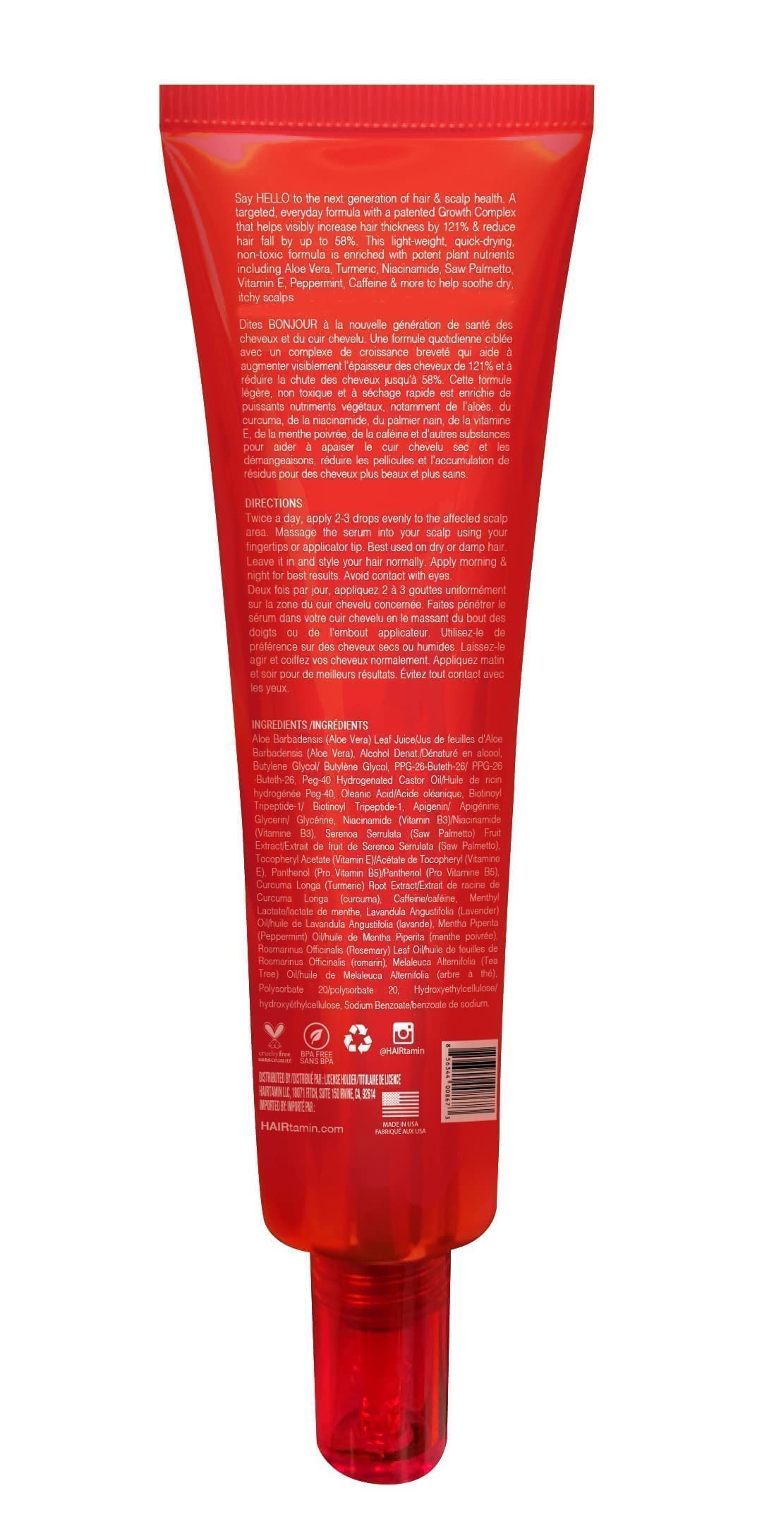 Foto 3 pulgar | Sérum Para Cuero Cabelludo Hairtamin, Tratamiento Natural Para El Crecimiento Del Cabello - Venta Internacional.