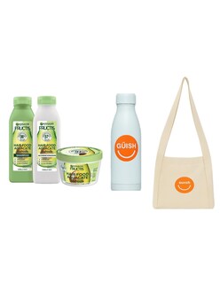 Foto 1 | Kit Garnier Fructis Aguacate + Tote Güish + Termo Güish Blanco