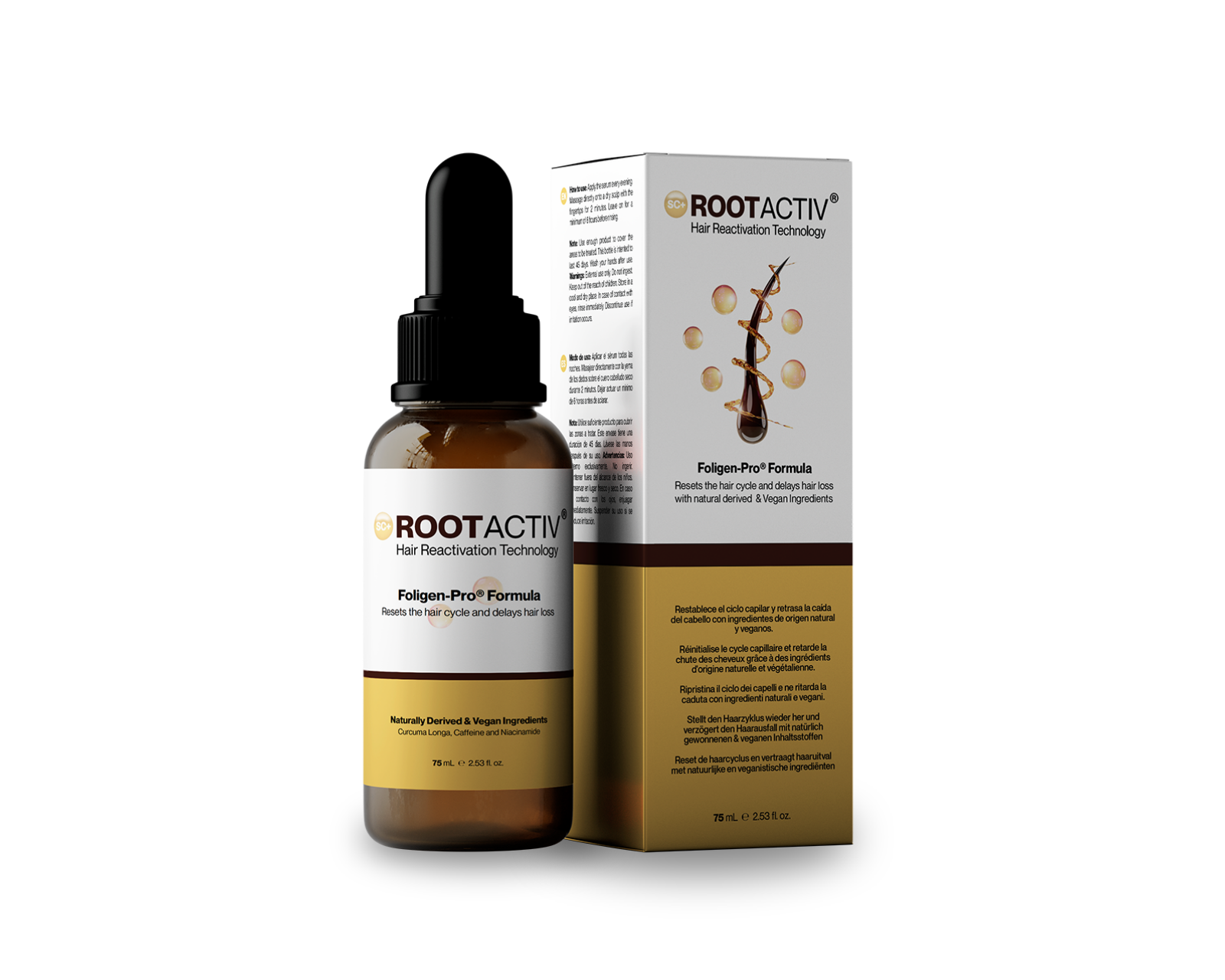 Foto 2 pulgar | Loción Para La Caída Del Cabello Con Gotero Rootactiv  Capilia Longa + Niacinamida  Frasco Con 50 Ml.