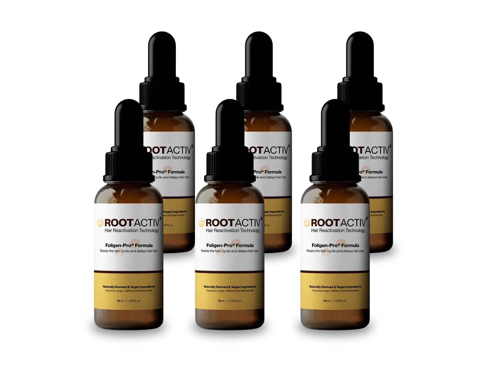 Foto 2 pulgar | Loción Para La Caída Del Cabello Con Gotero Rootactiv  Capilia Longa + Niacinamida  Frasco Con 50 Ml  6 Pack.