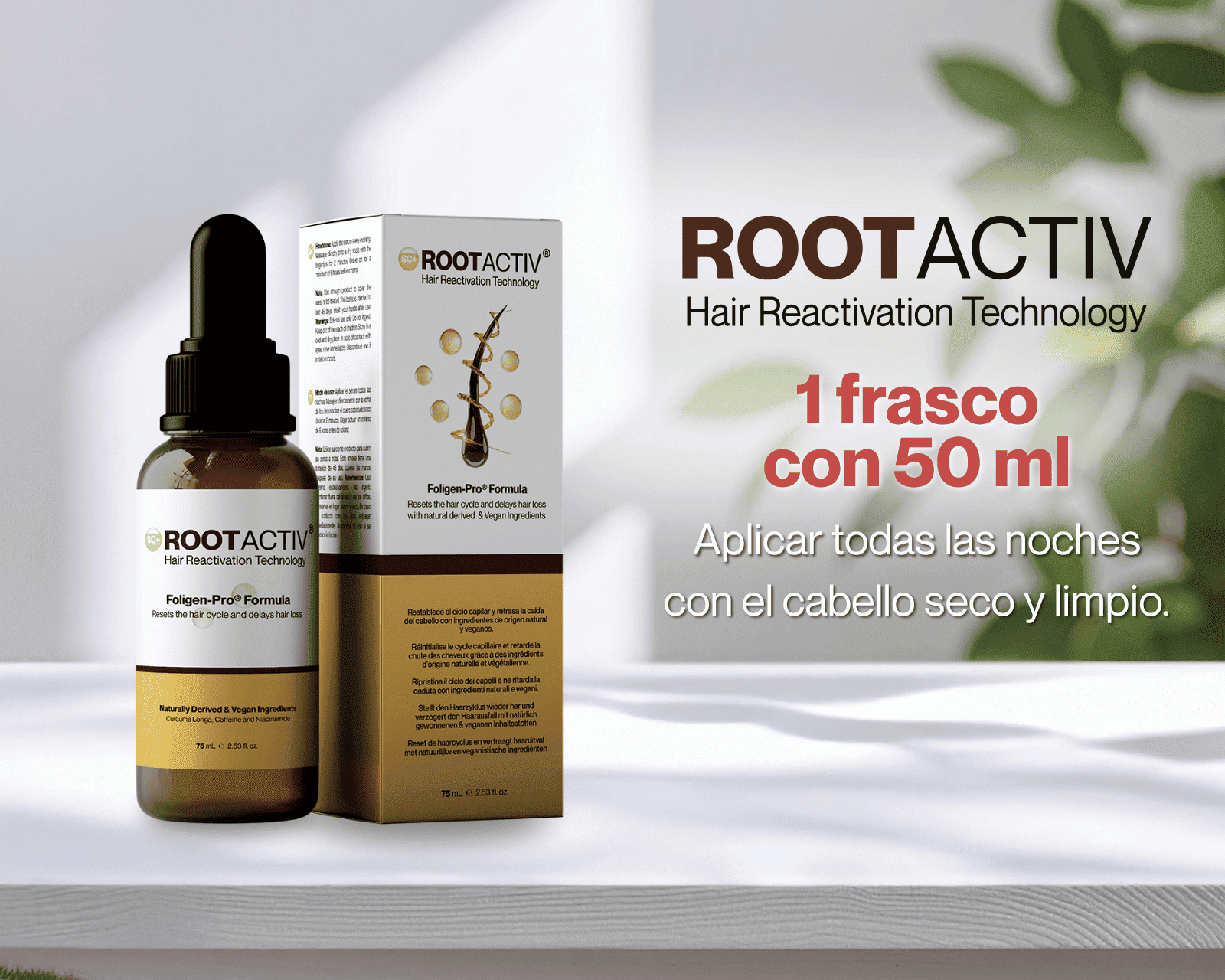 Foto 9 pulgar | Loción Para La Caída Del Cabello Con Gotero Rootactiv  Capilia Longa + Niacinamida  Frasco Con 50 Ml  6 Pack.