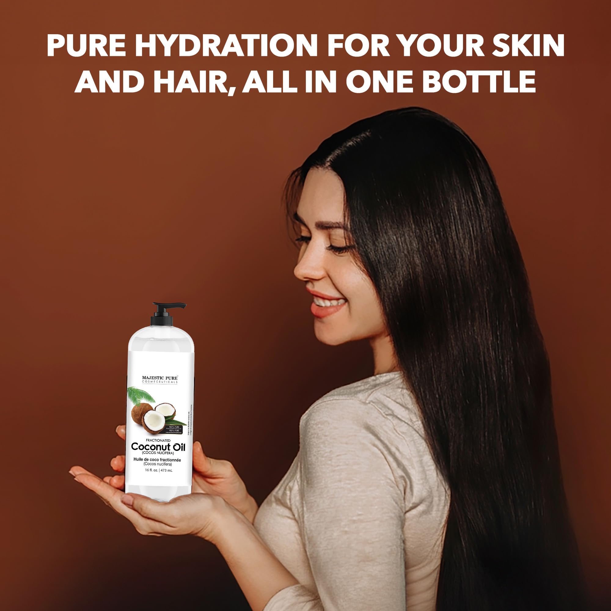 Foto 2 | Aceite De Masaje Majestic Pure Fraccionado Aceite De Coco Fraccionado 480 Ml - Venta Internacional.