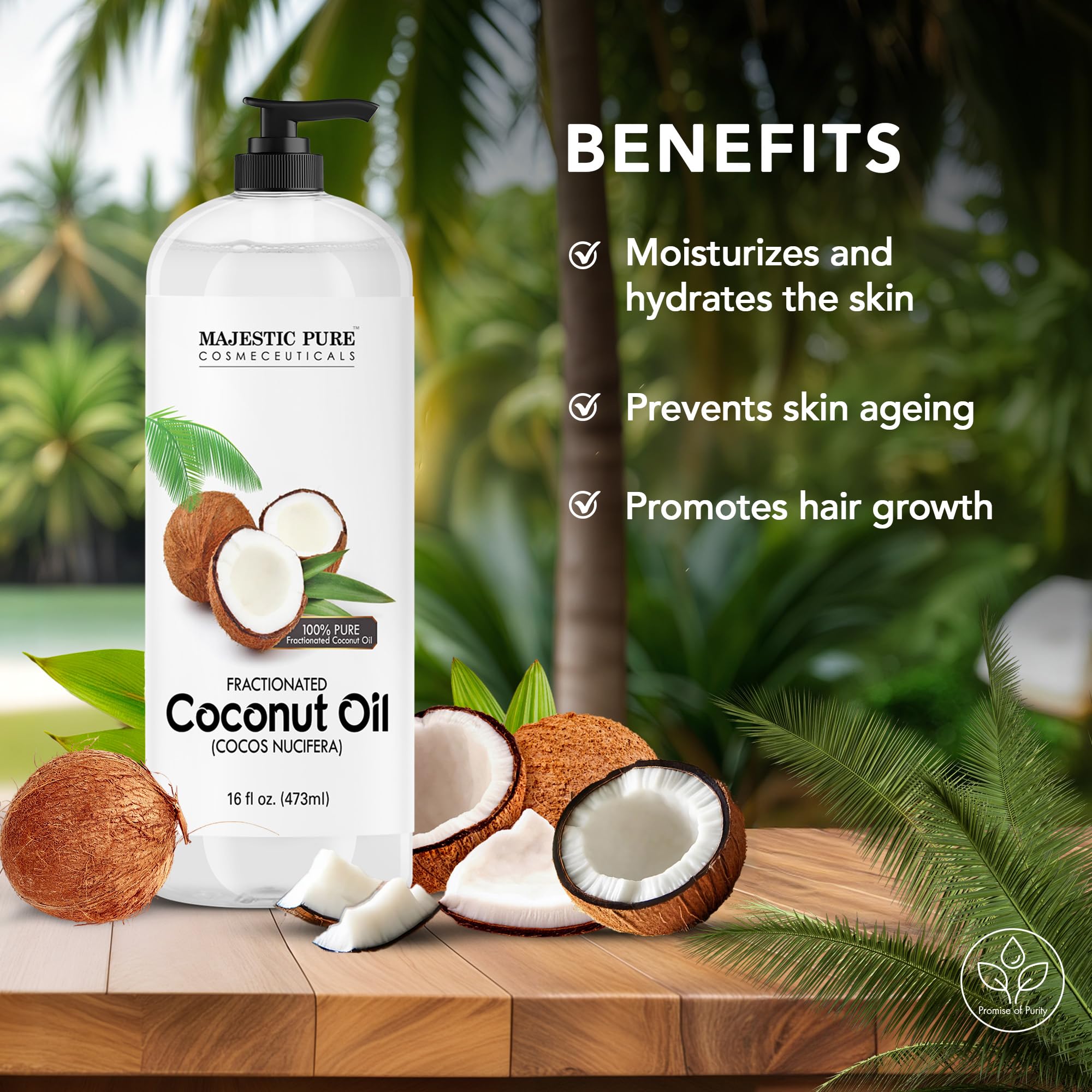 Foto 4 | Aceite De Masaje Majestic Pure Fraccionado Aceite De Coco Fraccionado 480 Ml - Venta Internacional.