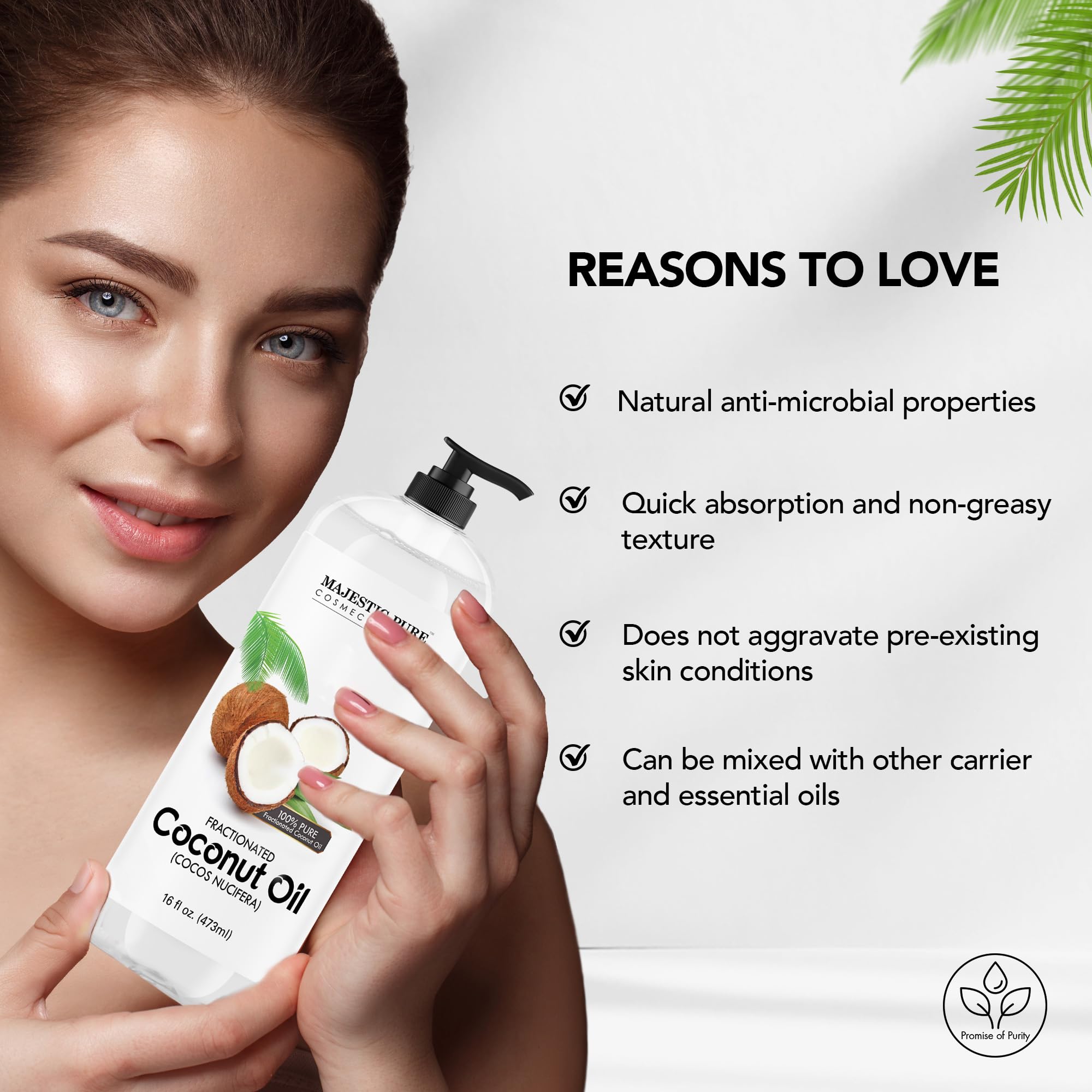 Foto 5 | Aceite De Masaje Majestic Pure Fraccionado Aceite De Coco Fraccionado 480 Ml - Venta Internacional.