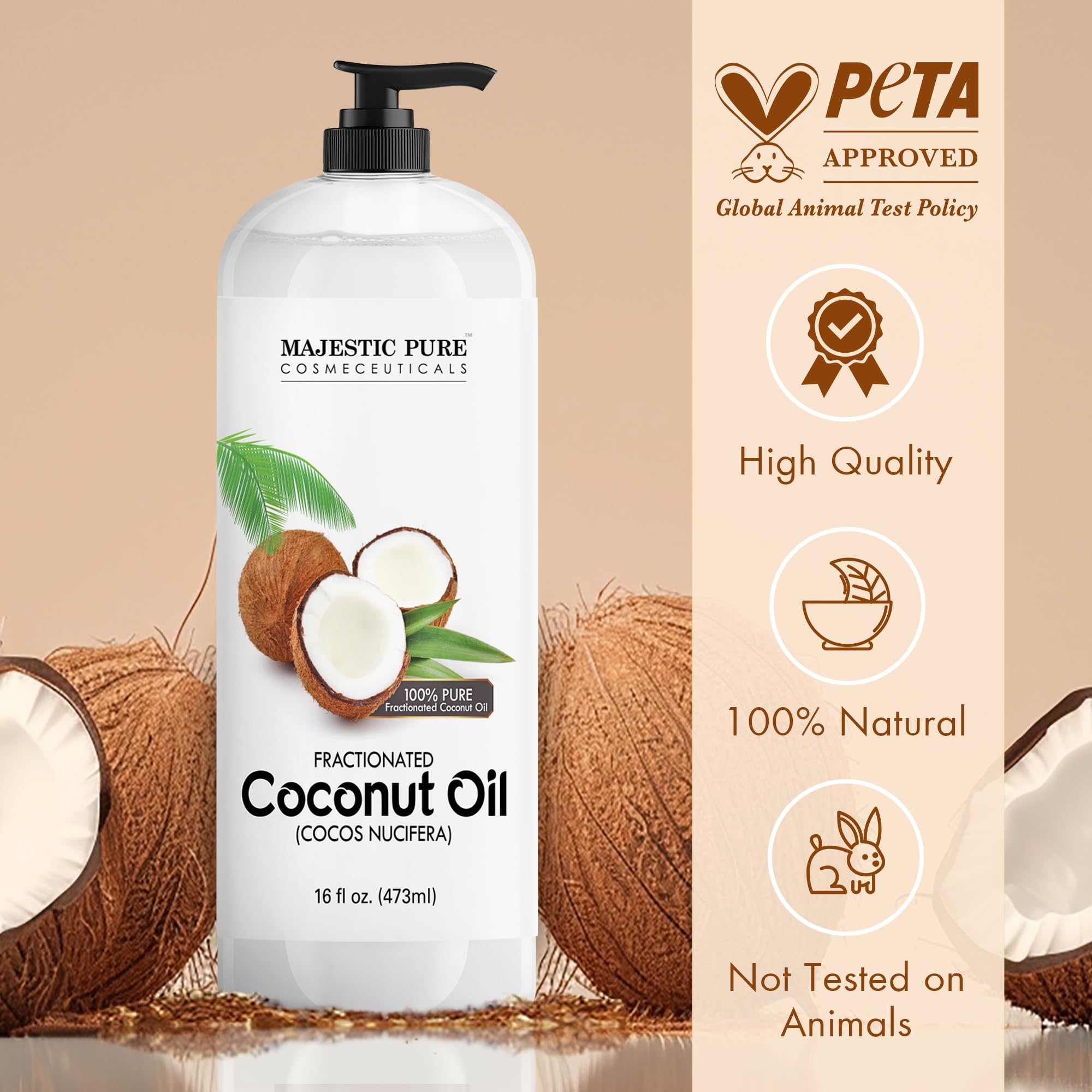 Foto 7 pulgar | Aceite De Masaje Majestic Pure Fraccionado Aceite De Coco Fraccionado 480 Ml - Venta Internacional.
