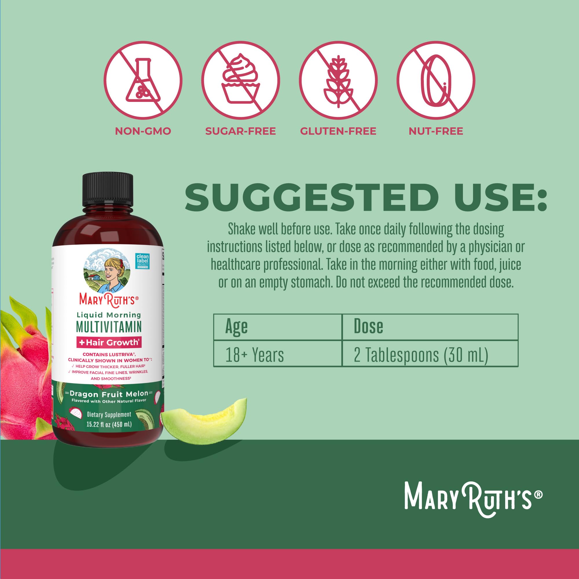 Foto 4 pulgar | Suplemento Multivitamínico Líquido Para El Crecimiento Del Cabello Maryruth  450 Ml - Venta Internacional.