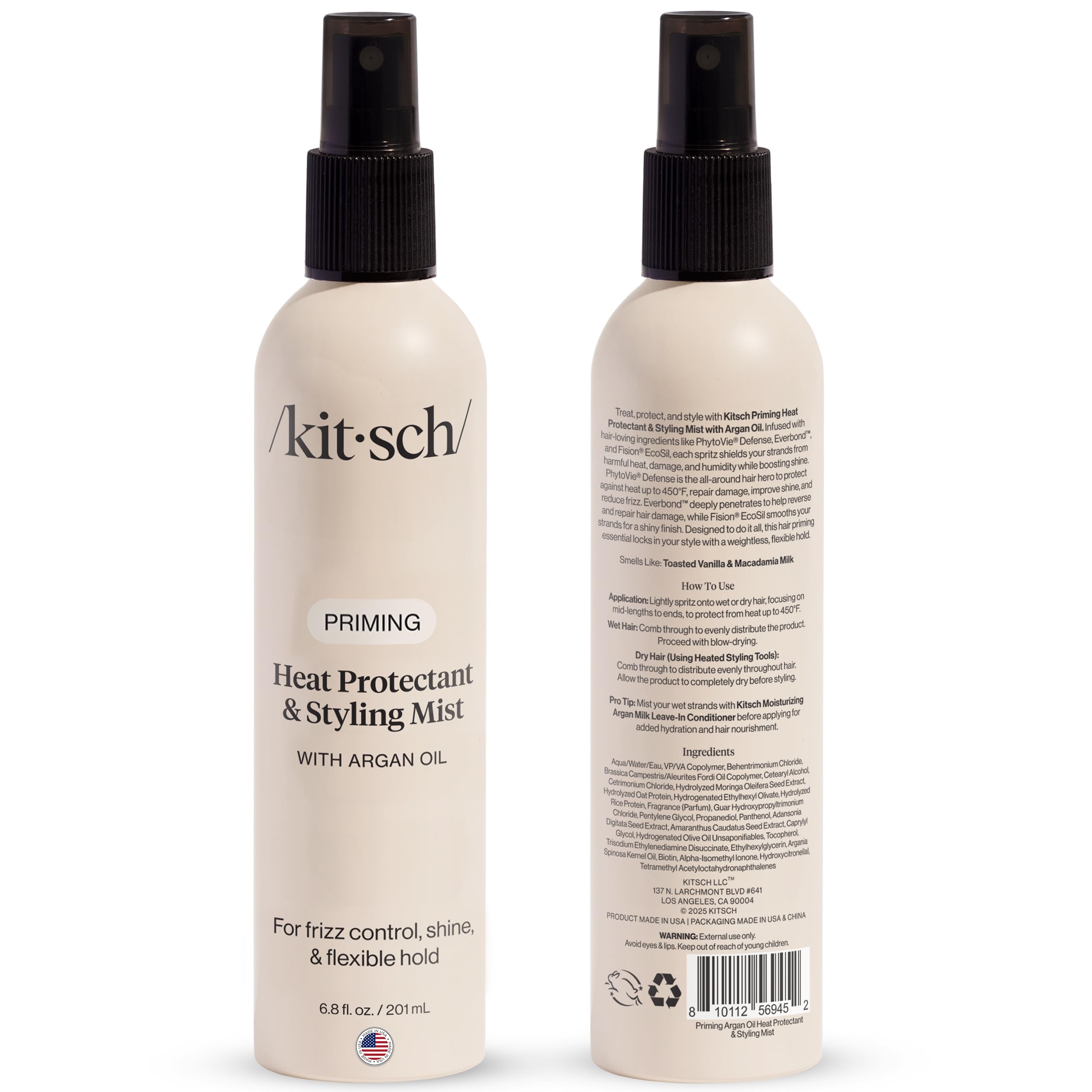 Spray Protector Contra El Calor Kitsch  Aceite De Argán  200 Ml - Venta Internacional.