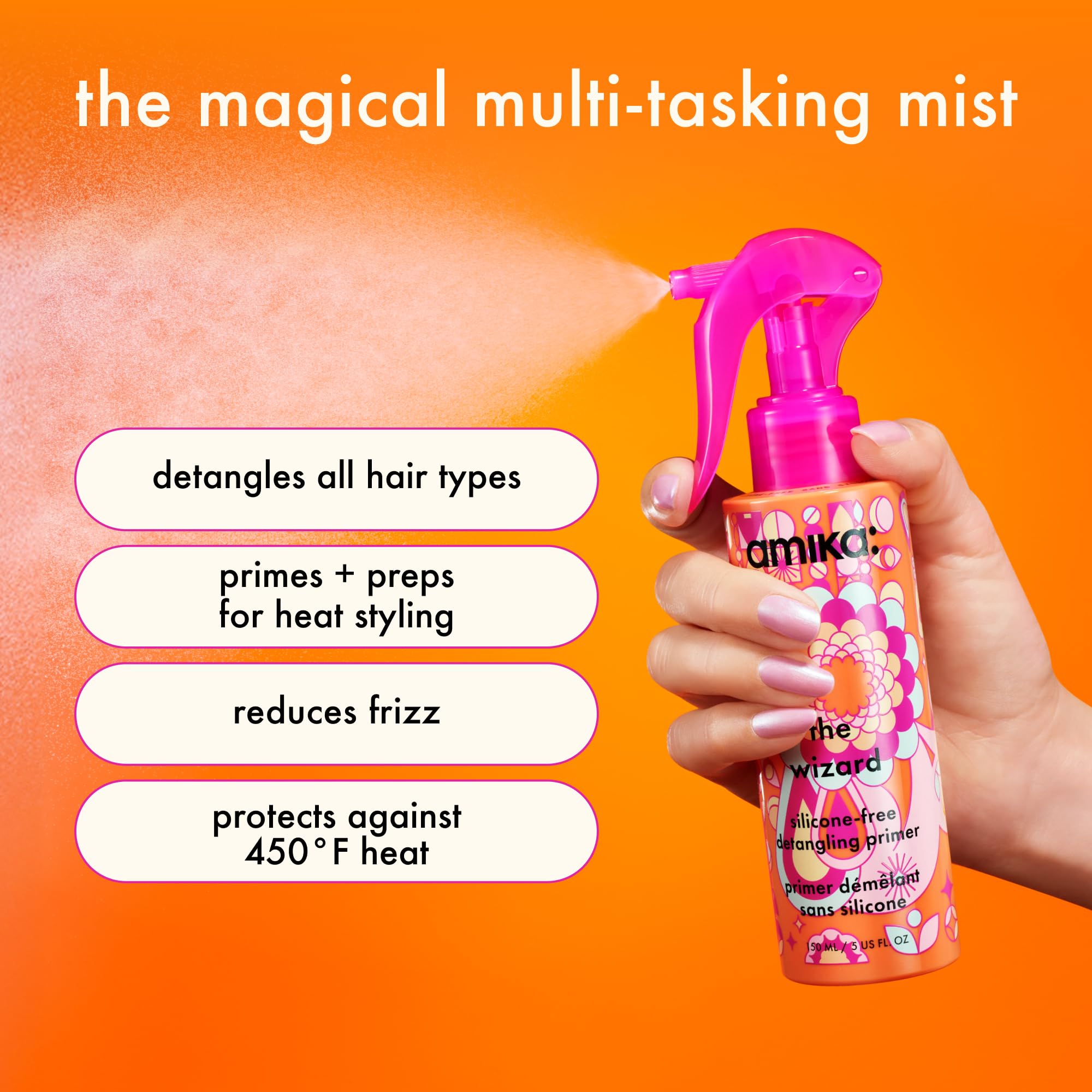 Foto 3 pulgar | Primer Desenredante Amika The Wizard Sin Silicona  60 Ml - Venta Internacional.