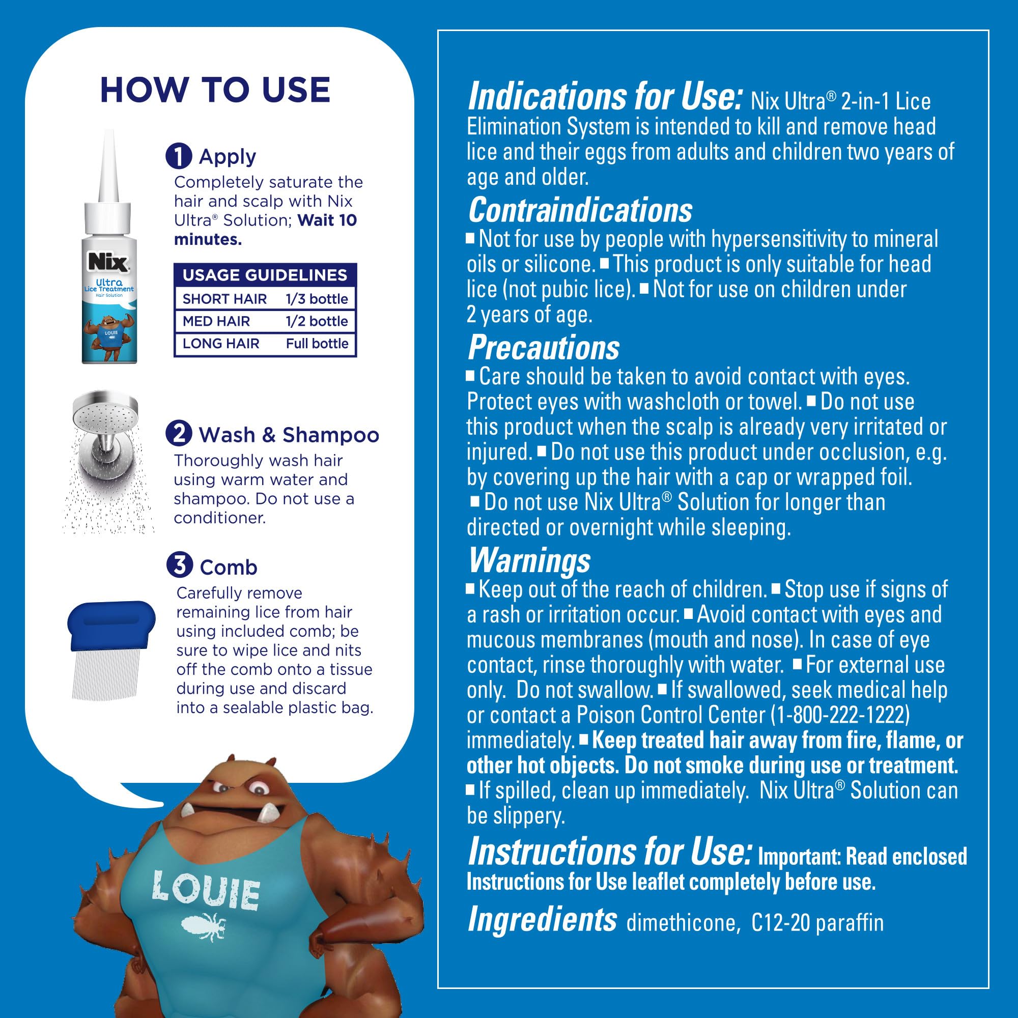 Foto 7 pulgar | Kit De Eliminación De Piojos Nix Ultra Para Tratamiento De Piojos Con Solución De 100 Ml - Venta Internacional.