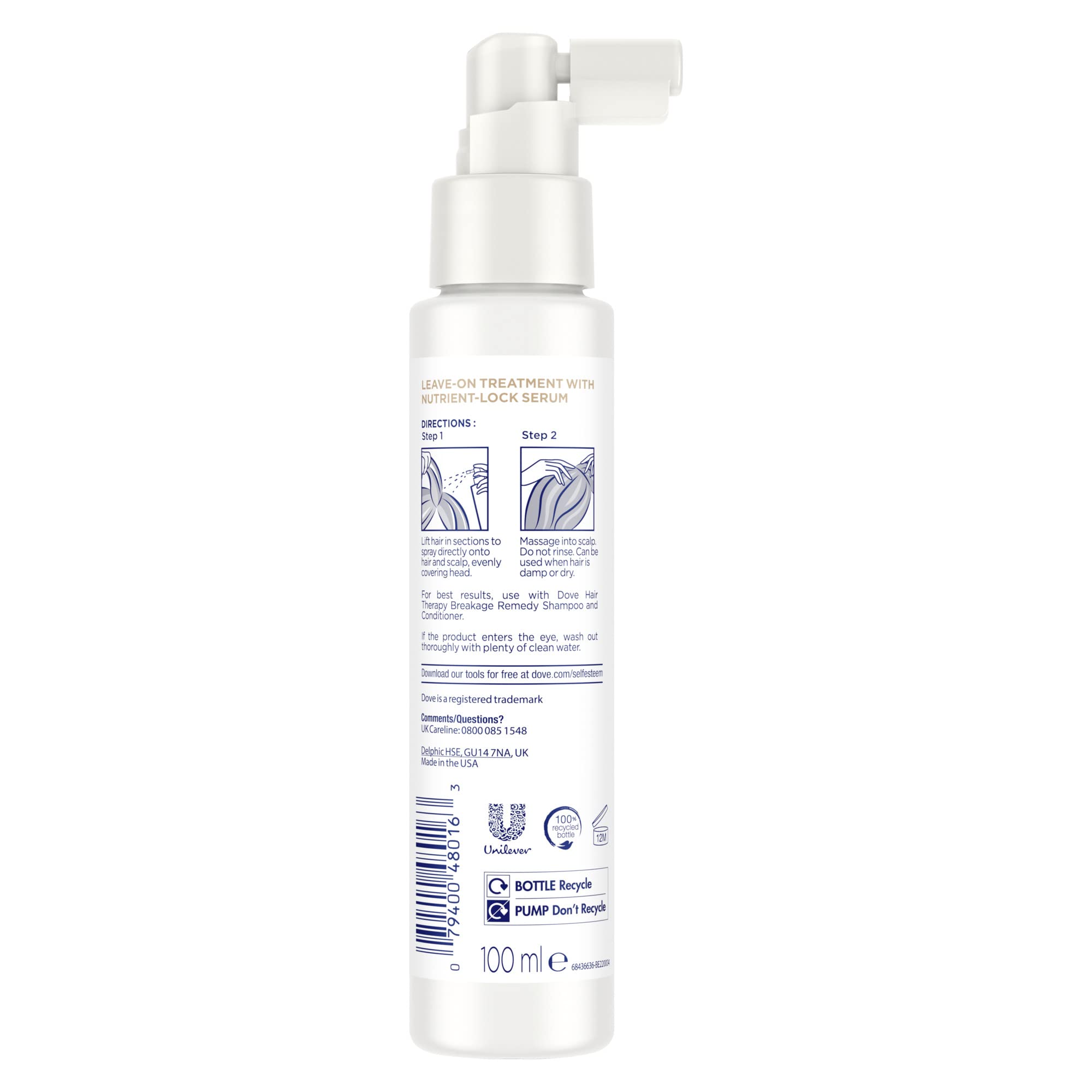 Foto 4 pulgar | Tratamiento Sin Enjuague Dove Hair Therapy  Remedio Contra La Rotura  100 Ml - Venta Internacional.