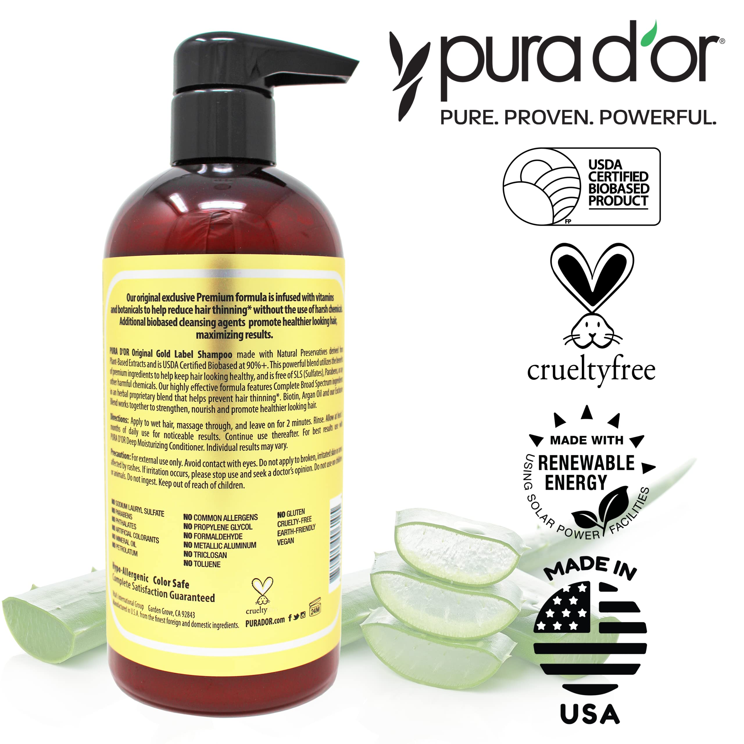 Foto 8 pulgar | Champú Pura D'or Antidiluyente Con Biotina  473 Ml  Tratado Con Color - Venta Internacional.