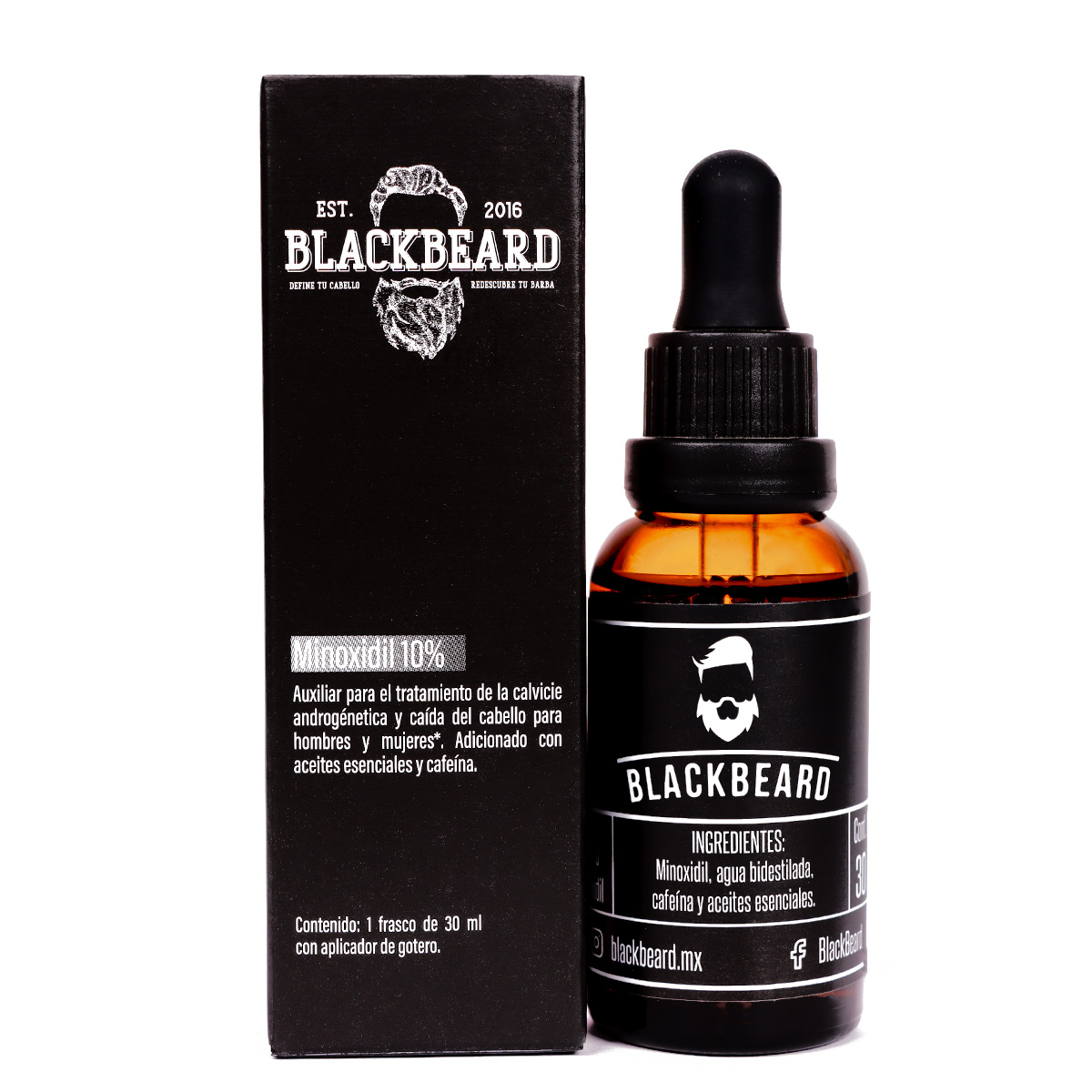 Minoxidil 10% Blackbeard Tónico Capilar para Barba y Cabello