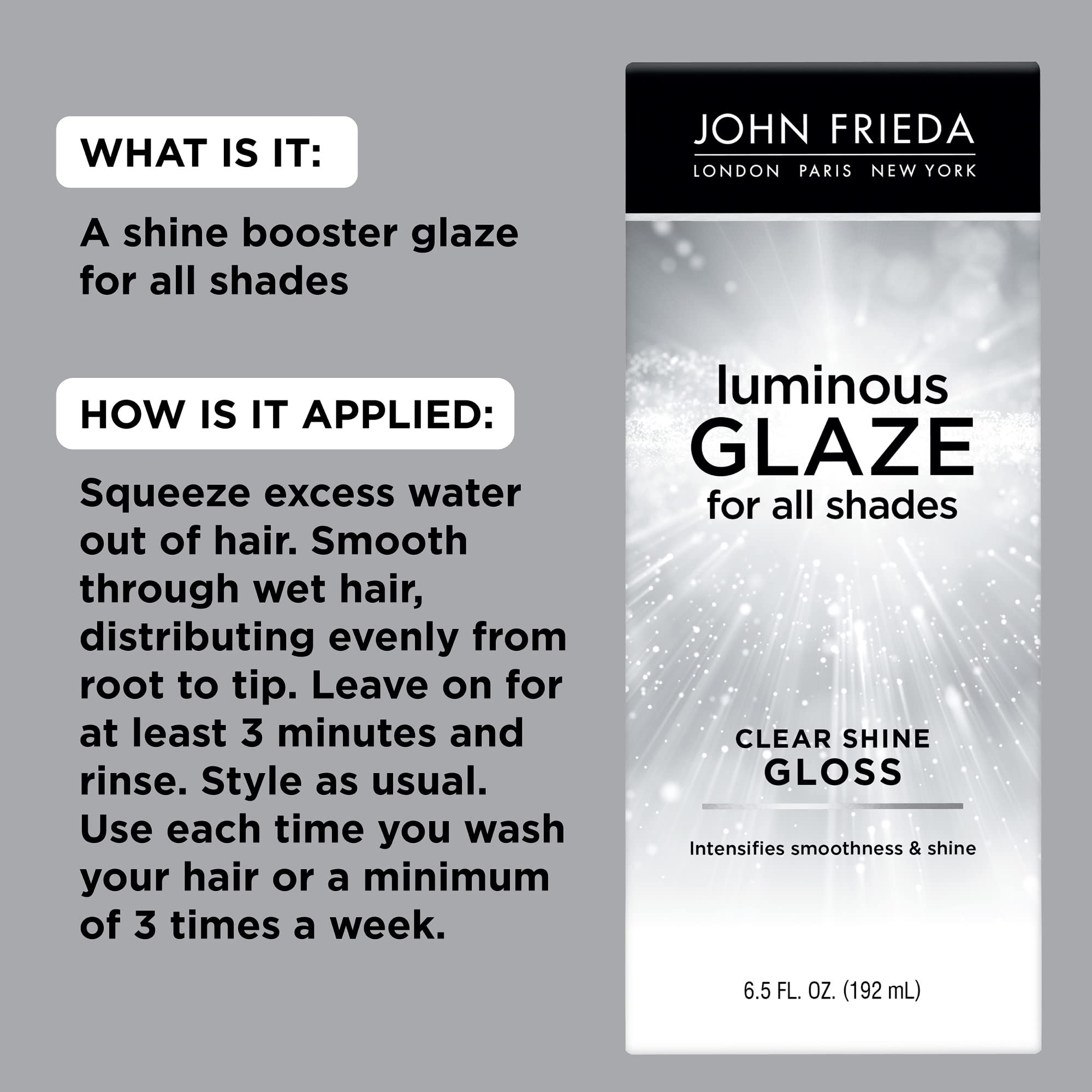 Foto 4 pulgar | Brillo De Pelo John Frieda Luminous Glaze Clear Shine 190 Ml X2 - Venta Internacional.