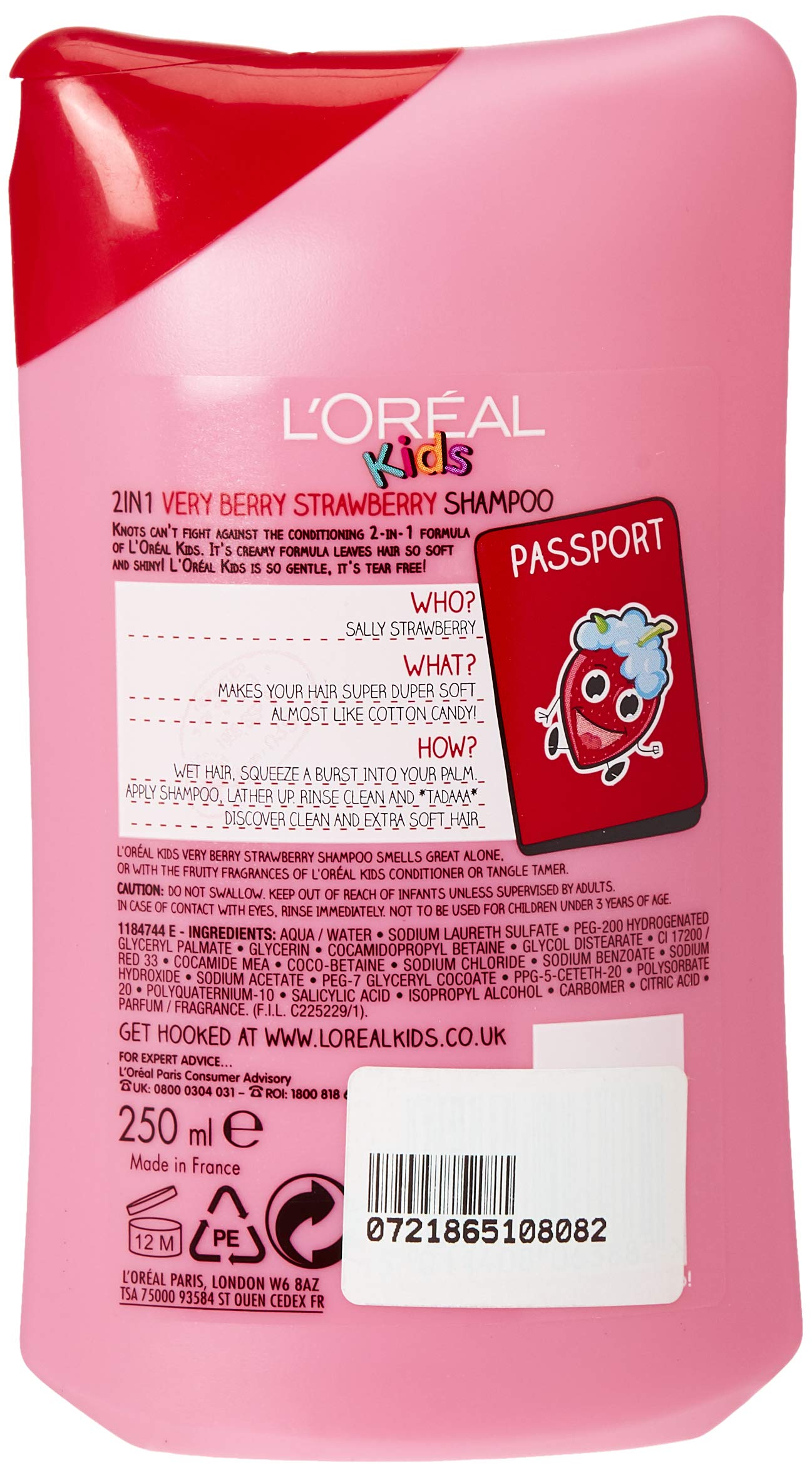 Foto 3 pulgar | Champú L'oreal Paris Kids Extra Suave 2 En 1 Very Berry, 250 Ml - Venta Internacional.