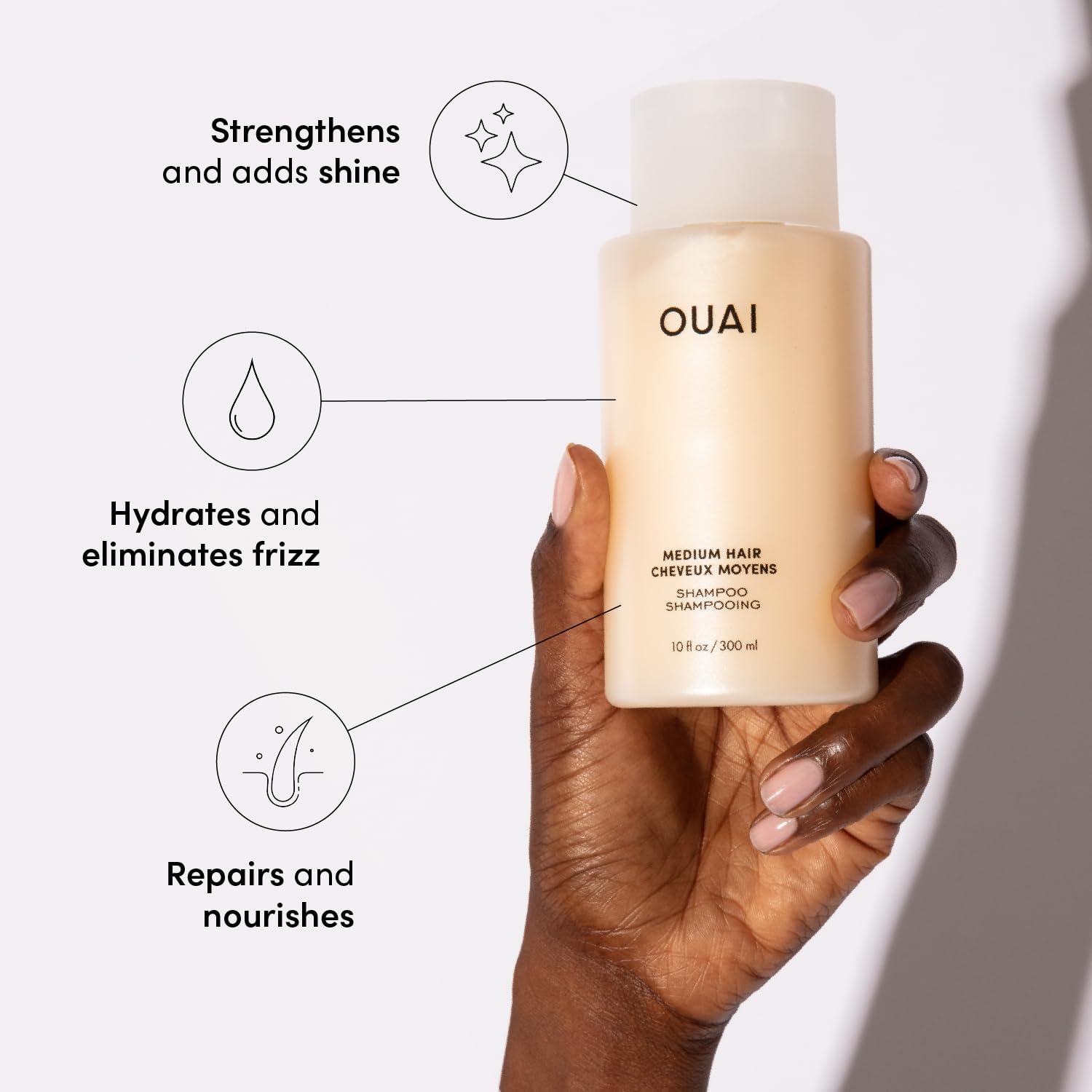 Foto 3 pulgar | Champú Ouai Medium Hydrating Con Aceite De Coco 300 Ml - Venta Internacional.