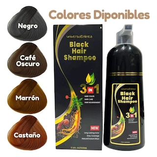 Foto 2 | Shampoo Tinte 500ml Natural Cubre Canas Instantáneo (color Negro)