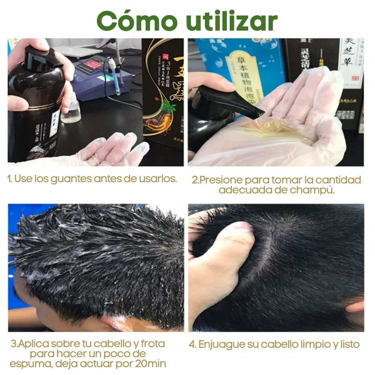 Foto 7 pulgar | Shampoo Tinte 500ml Natural Cubre Canas Instantáneo (color Negro)