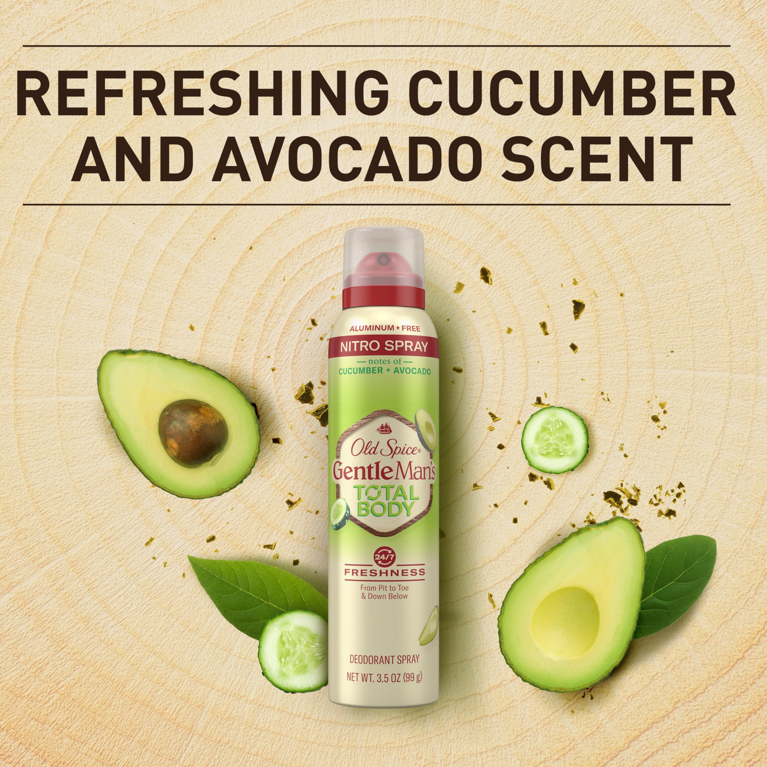 Foto 8 pulgar | Desodorante En Aerosol Old Spice Para Todo El Cuerpo, Pepino Y Aguacate, 100 Ml - Venta Internacional.