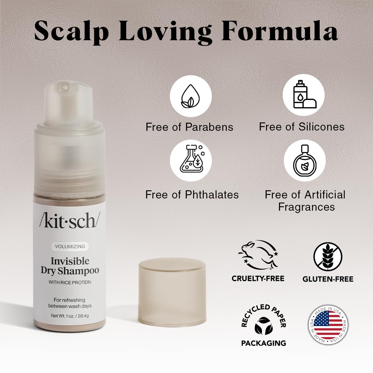 Foto 5 pulgar | Champú Seco Kitsch Con Proteína De Arroz Voluminizador, 30 Ml, Tamaño De Viaje - Venta Internacional.