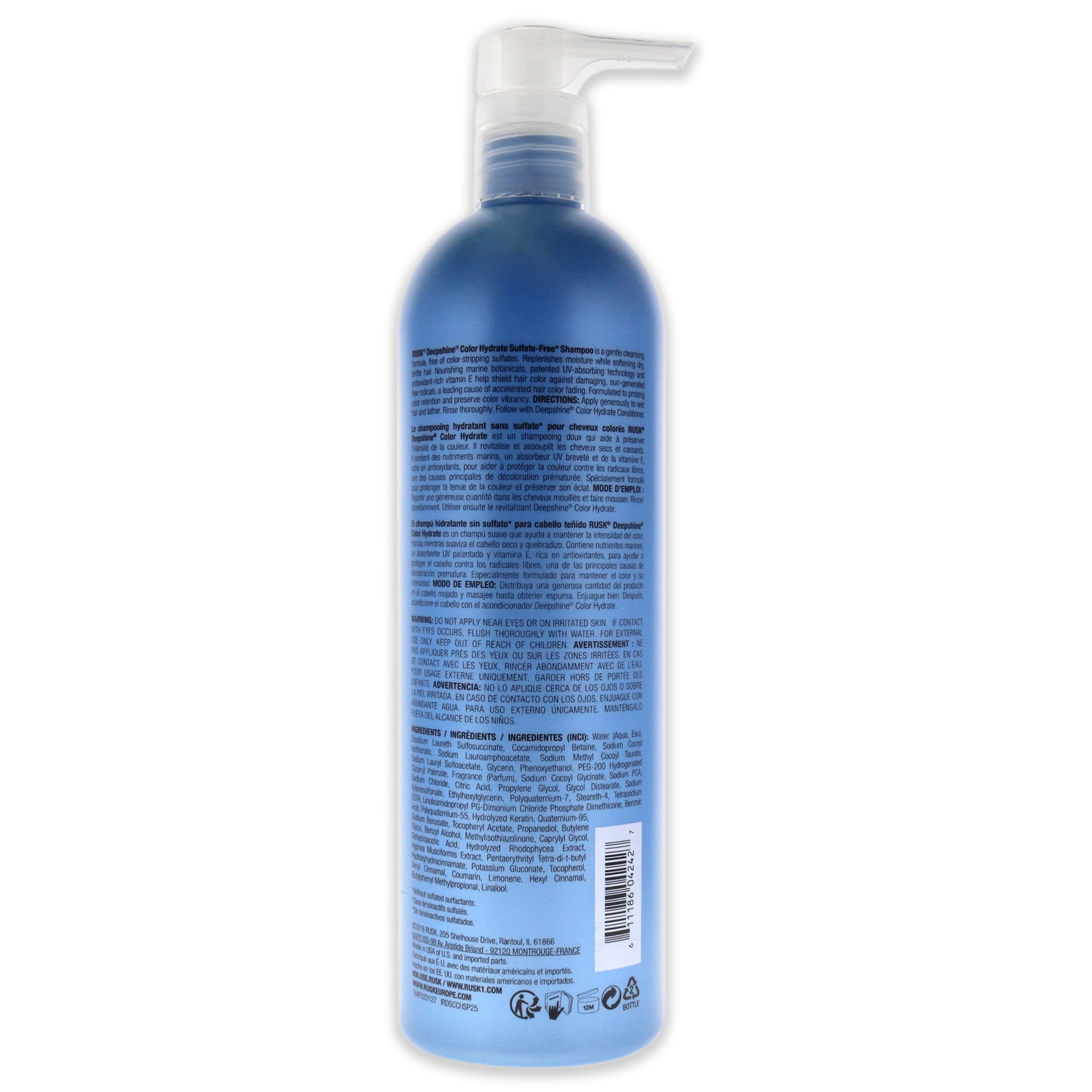 Foto 4 pulgar | Champú Rusk Deepshine Color Hydrate Sin Sulfatos, 750 Ml - Venta Internacional.