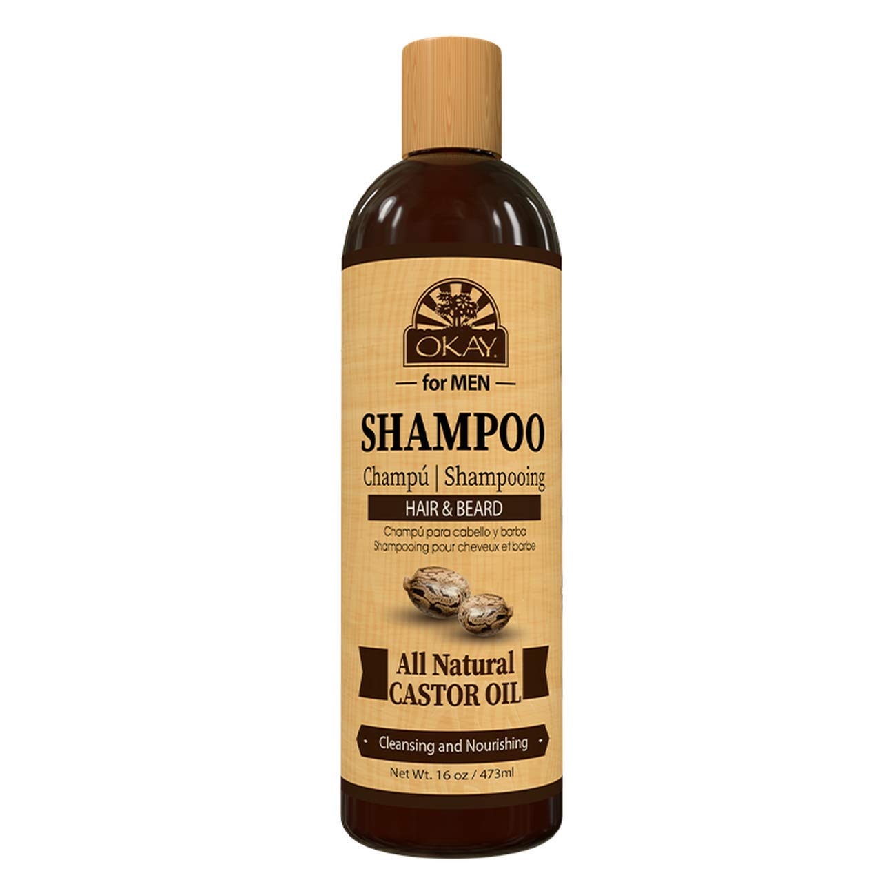 Foto 2 pulgar | Shampoo Okay Para Hombre, Aceite De Ricino Para Barba Y Cabello, 473 Ml - Venta Internacional.