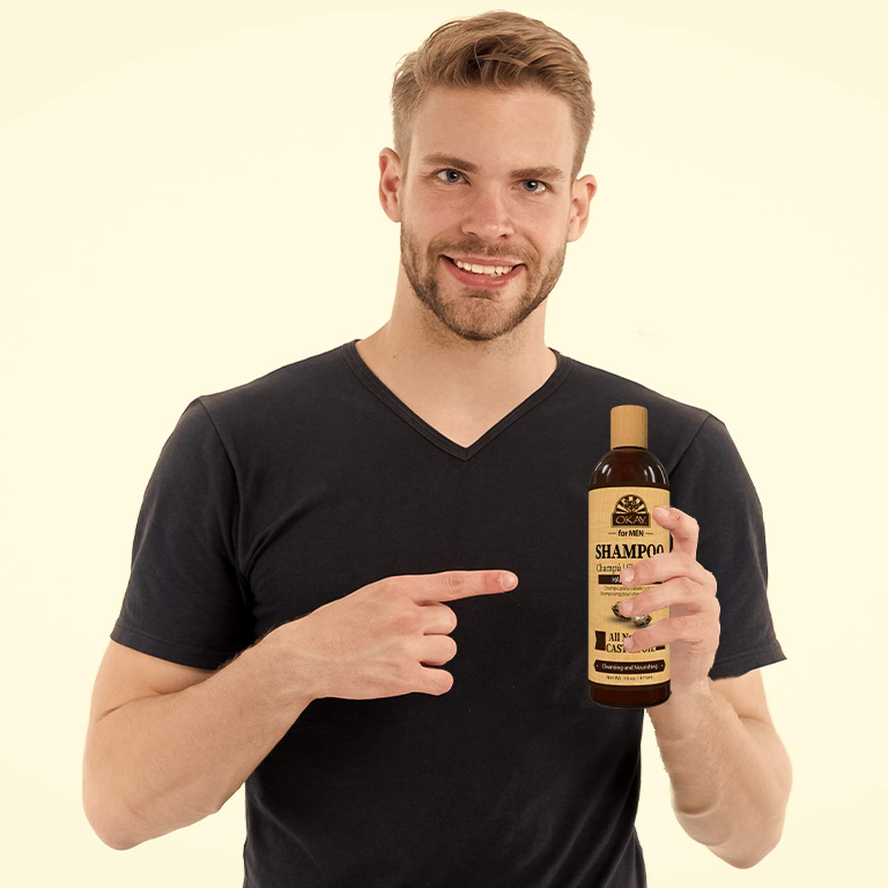 Foto 4 pulgar | Shampoo Okay Para Hombre, Aceite De Ricino Para Barba Y Cabello, 473 Ml - Venta Internacional.