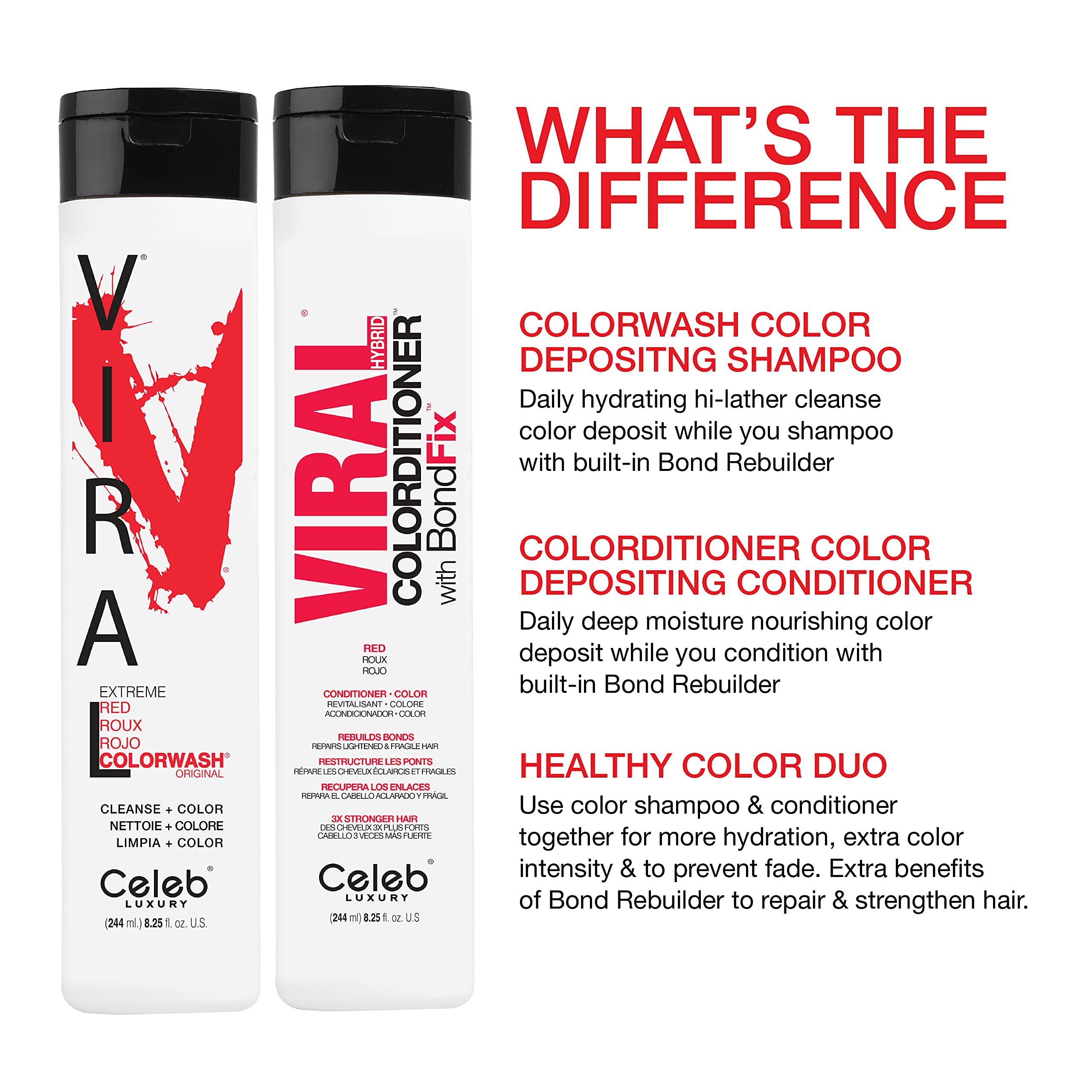 Foto 7 pulgar | Champú Depositador De Tintes Para Cabello Celeb Luxury Viral Extreme Red - Venta Internacional.