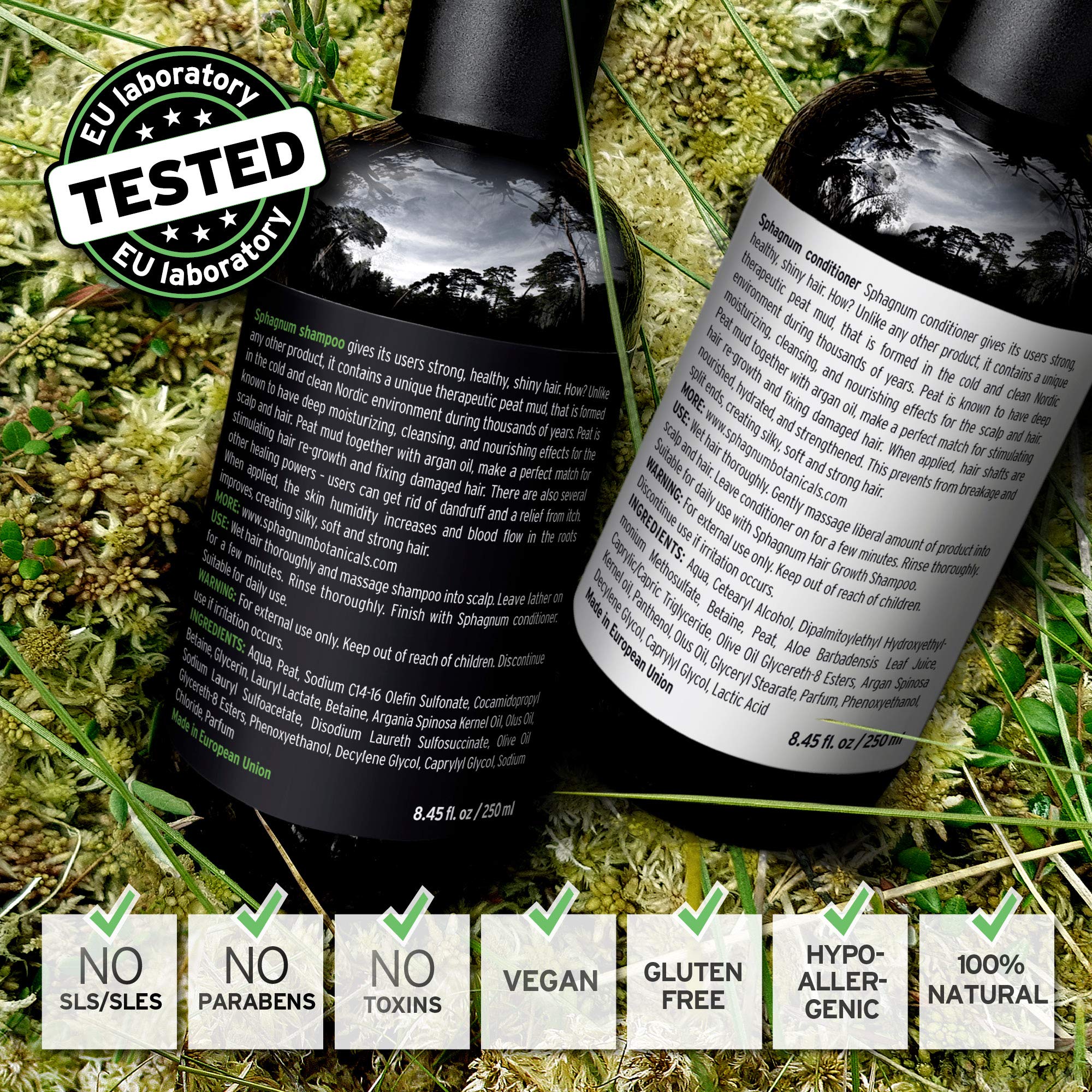Foto 3 pulgar | Champú Y Acondicionador Para El Crecimiento Del Cabello Sphagnum Botanicals - Venta Internacional.