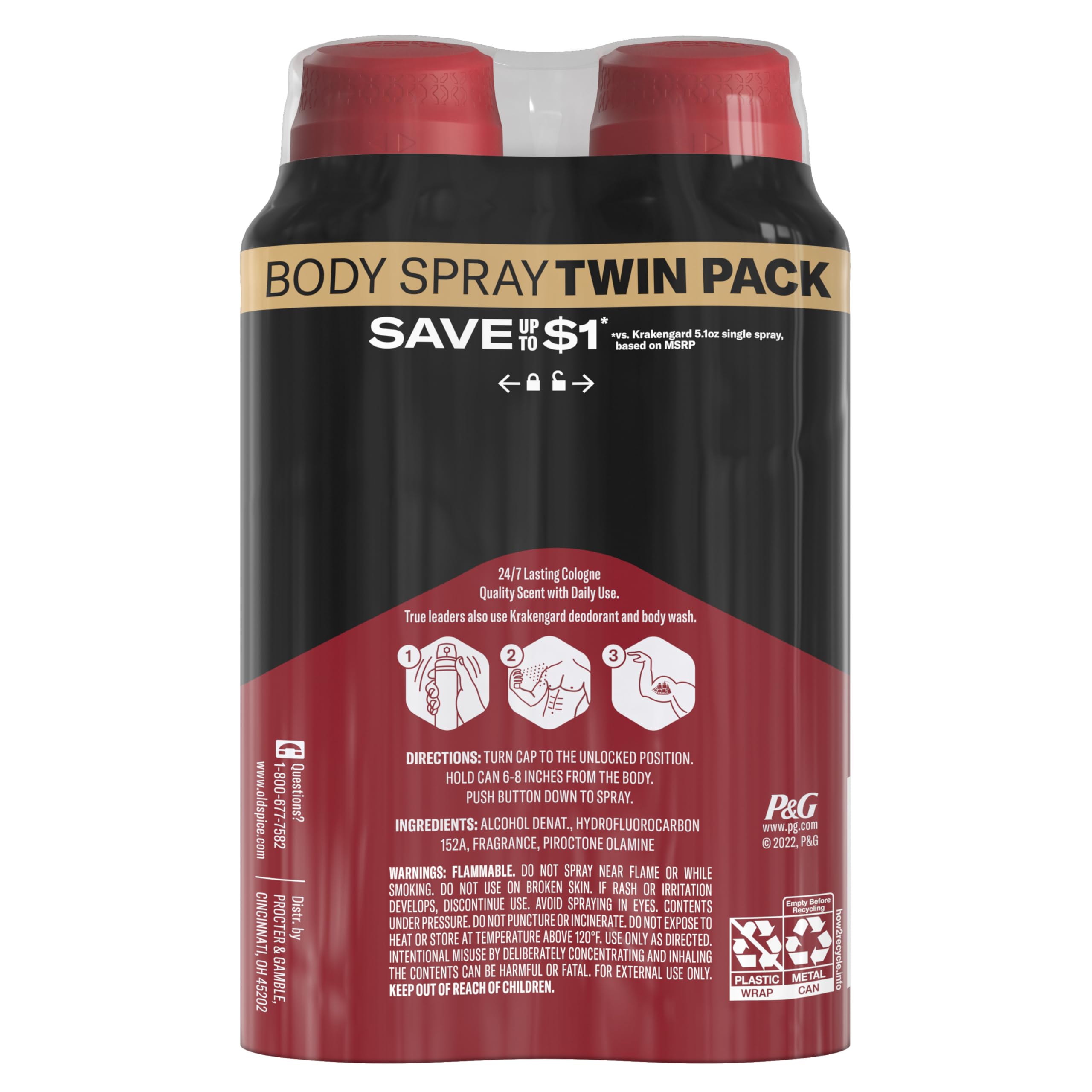Foto 7 pulgar | Spray Corporal Old Spice Krakengard Para Hombre, 150 Ml (paquete De 2) - Venta Internacional.