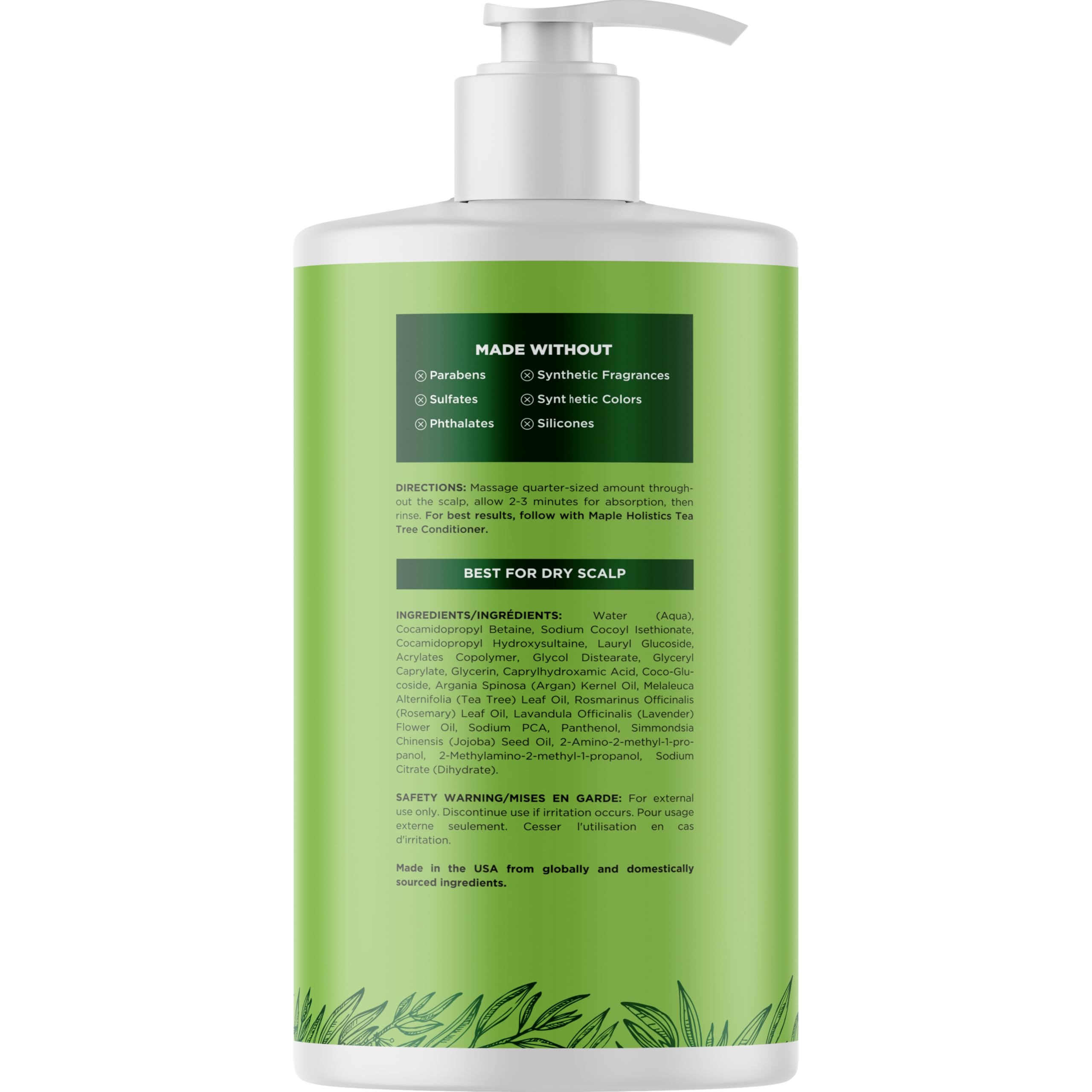 Foto 7 pulgar | Champú Maple Holistics, Aceite De Árbol De Té, 750 Ml, Sin Sulfatos - Venta Internacional.