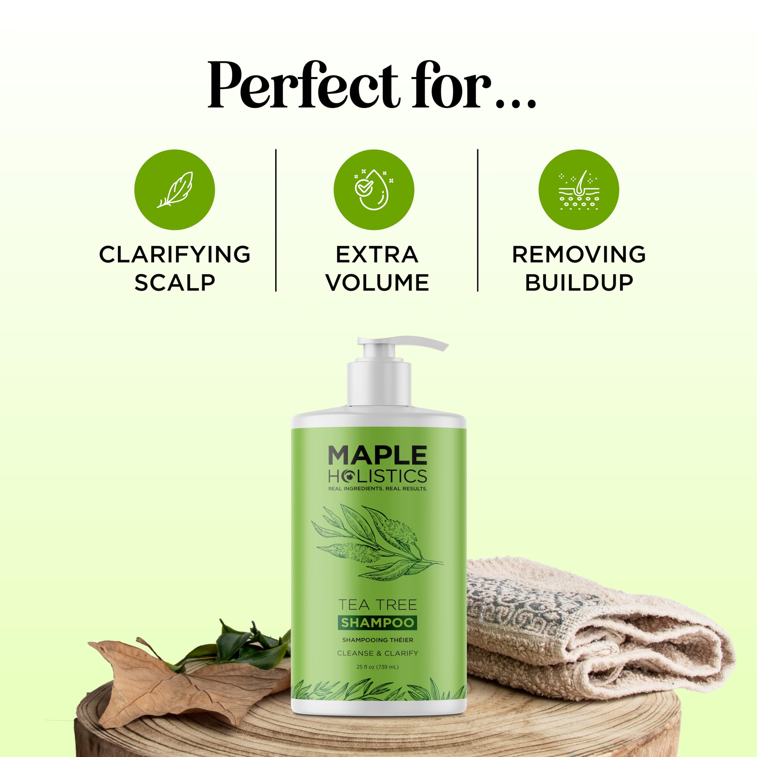 Foto 8 pulgar | Champú Maple Holistics, Aceite De Árbol De Té, 750 Ml, Sin Sulfatos - Venta Internacional.