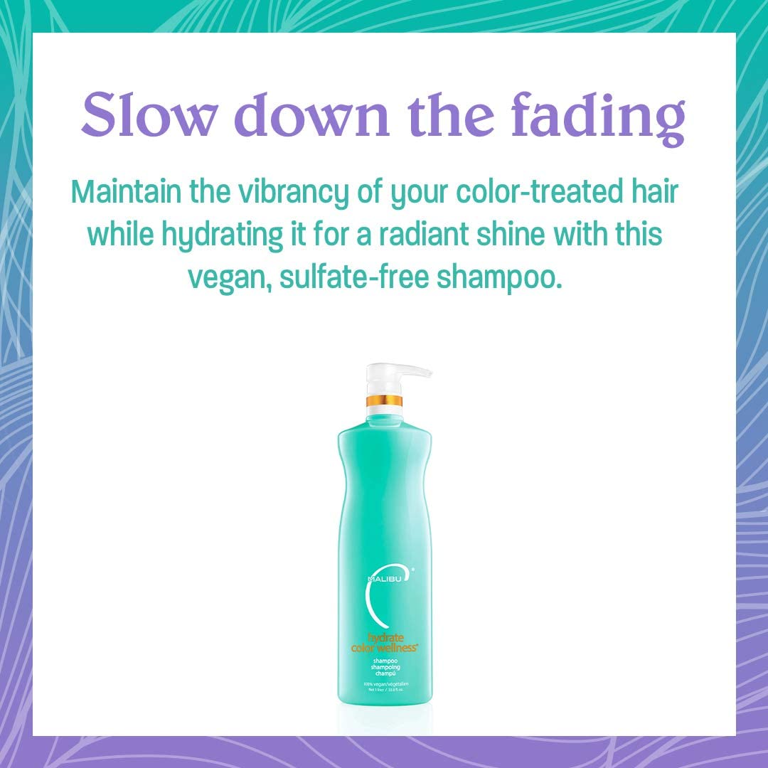 Foto 3 pulgar | Champú Malibu C Hydrate Color Wellness, 1 Litro, Para Cabello Teñido - Venta Internacional.